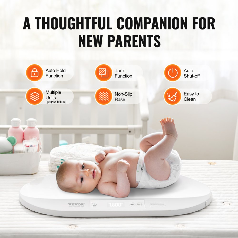 VEVOR Baby Scale Smart Bluetooth Infant Digital Scale with Measuring Tape 88LBS 