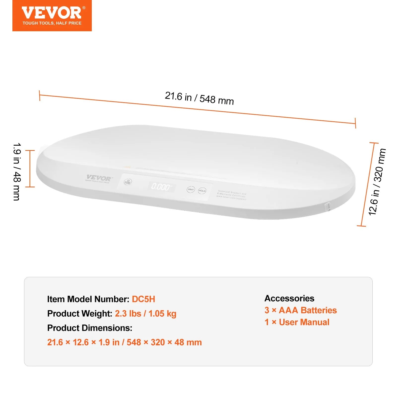 Smart Bluetooth Baby Scale – 88 lb Capacity/  2-in-1 Detachable Tray Baby Scale – 66 lb Capacity