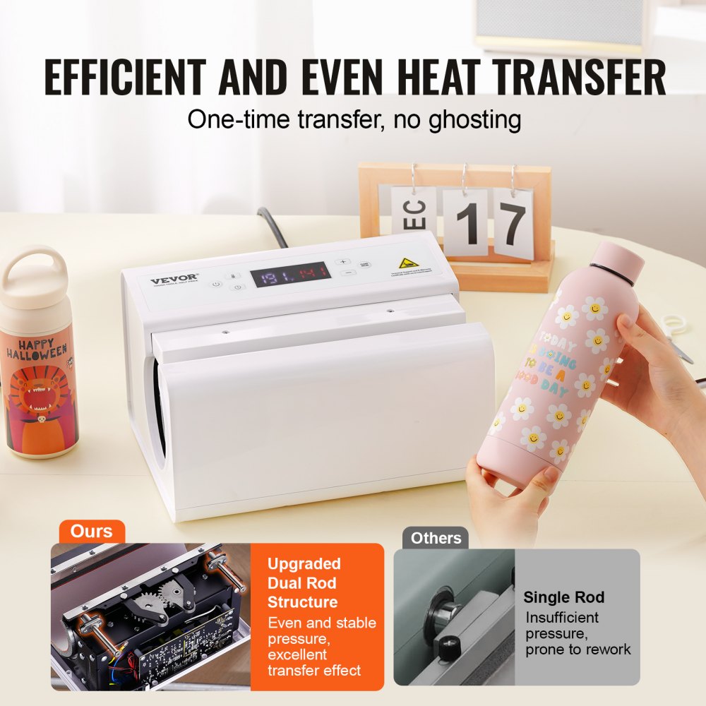 VEVOR Auto Tumbler Heat Press Machine 11-30oz Sublimation Mug Heat Press White 
