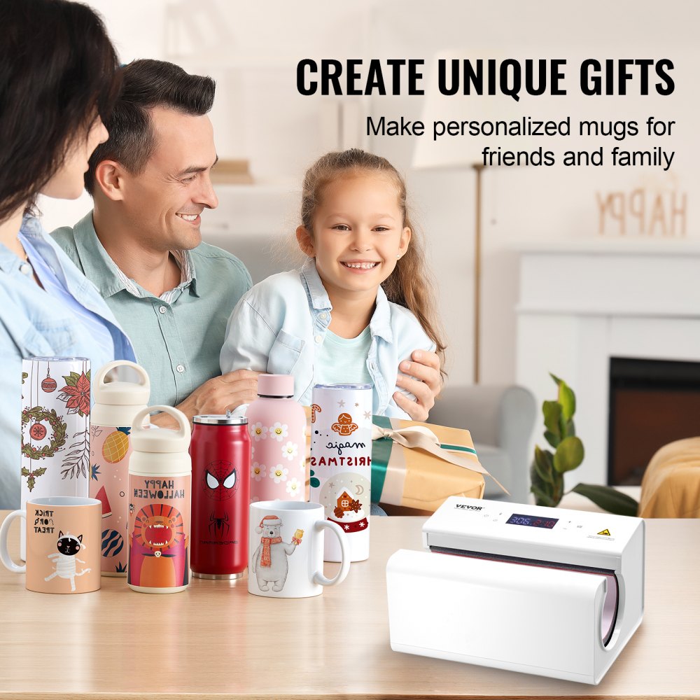 VEVOR Auto Tumbler Heat Press Machine 11-30oz Sublimation Mug Heat Press White 
