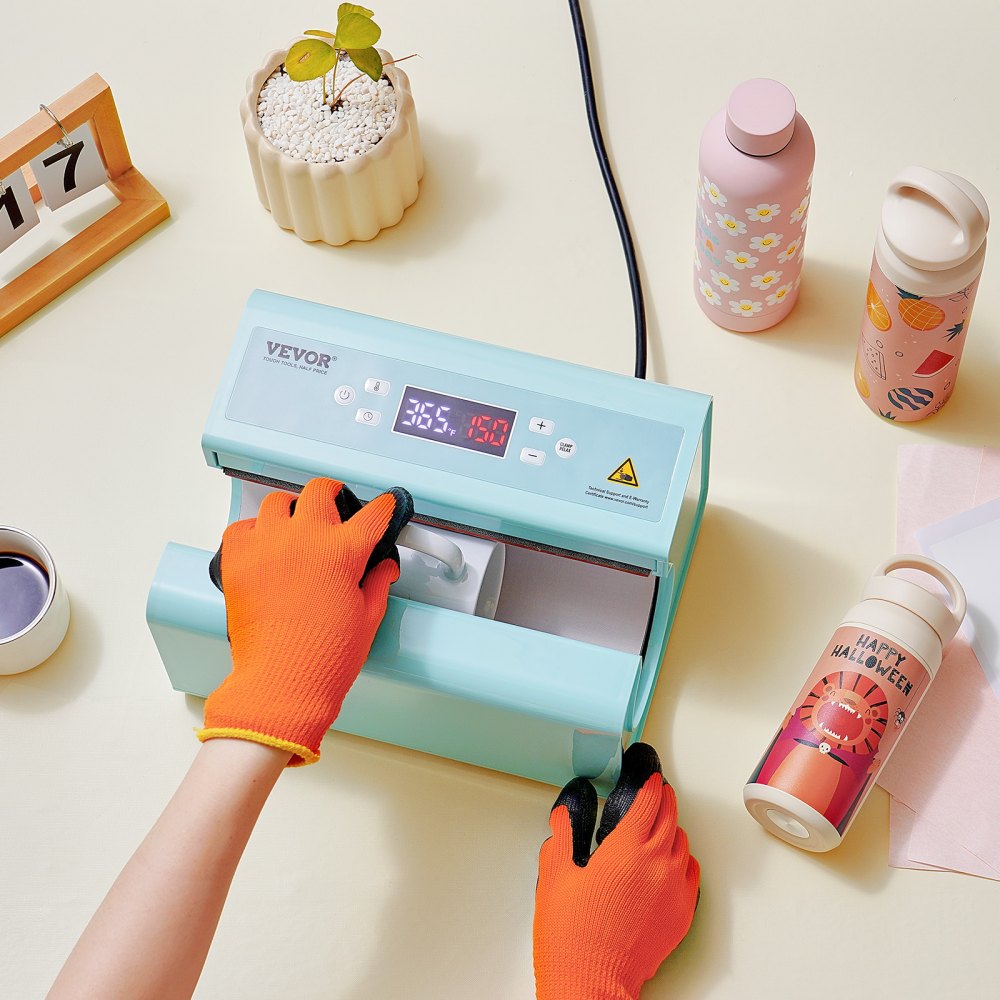 VEVOR Auto Tumbler Heat Press Machine 11-30oz Sublimation Mug Heat Press Blue 