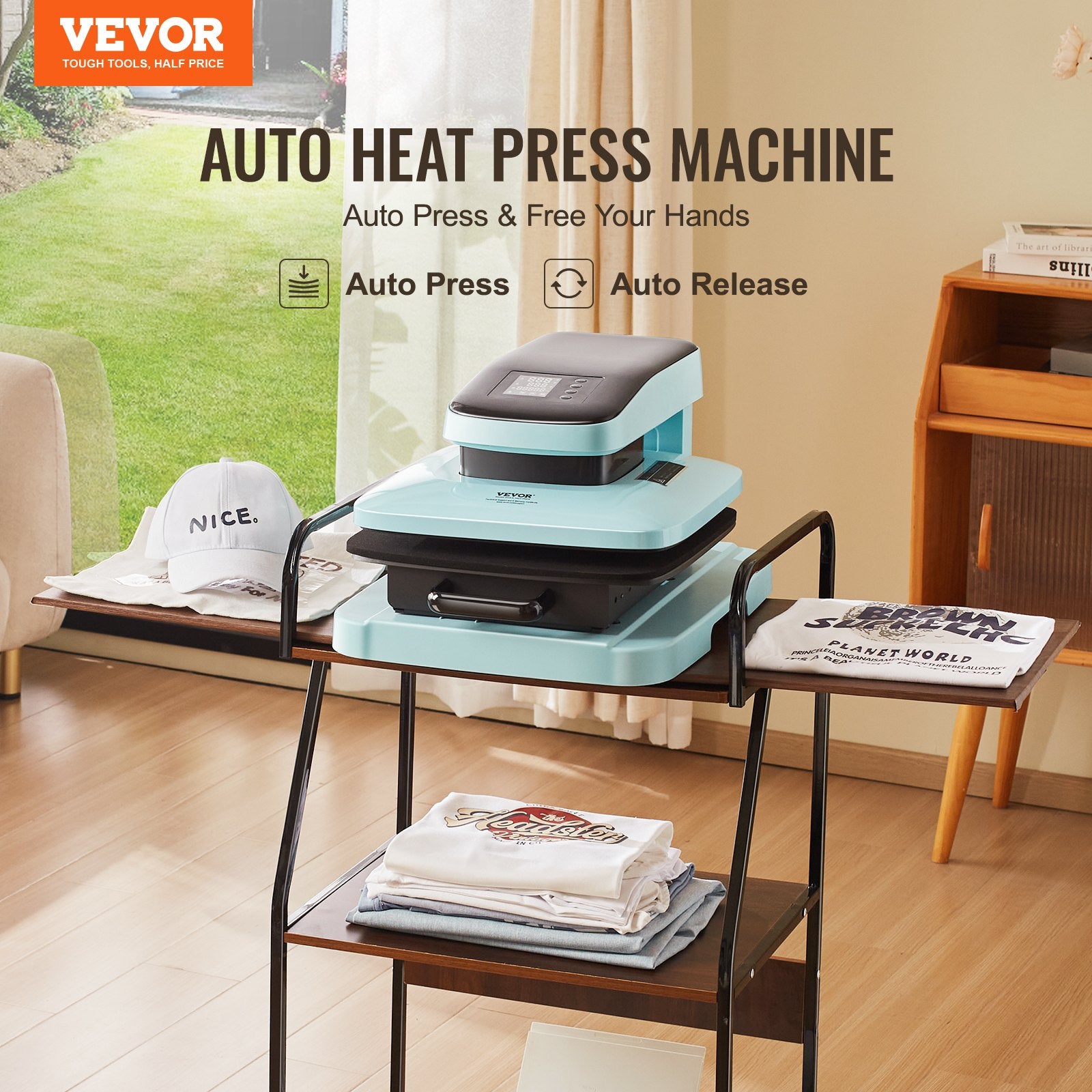 VEVOR Auto Heat Press Machine Kit Tumbler Press 2-in-1, 15 x 15 in Smart T Shirt Press Machine with Auto Release, Tumbler Press Machine for 11-30 oz Tumblers, for Sublimation Heat Transfers Projects 