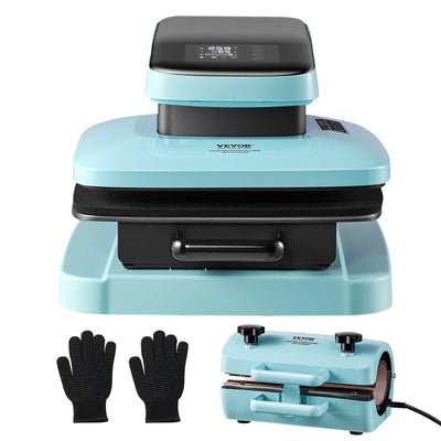 VEVOR Auto Heat Press Machine Kit Tumbler Press 2-in-1, 15 x 15 in Smart T Shirt Press Machine with Auto Release, Tumbler Press Machine for 11-30 oz Tumblers, for Sublimation Heat Transfers Projects 