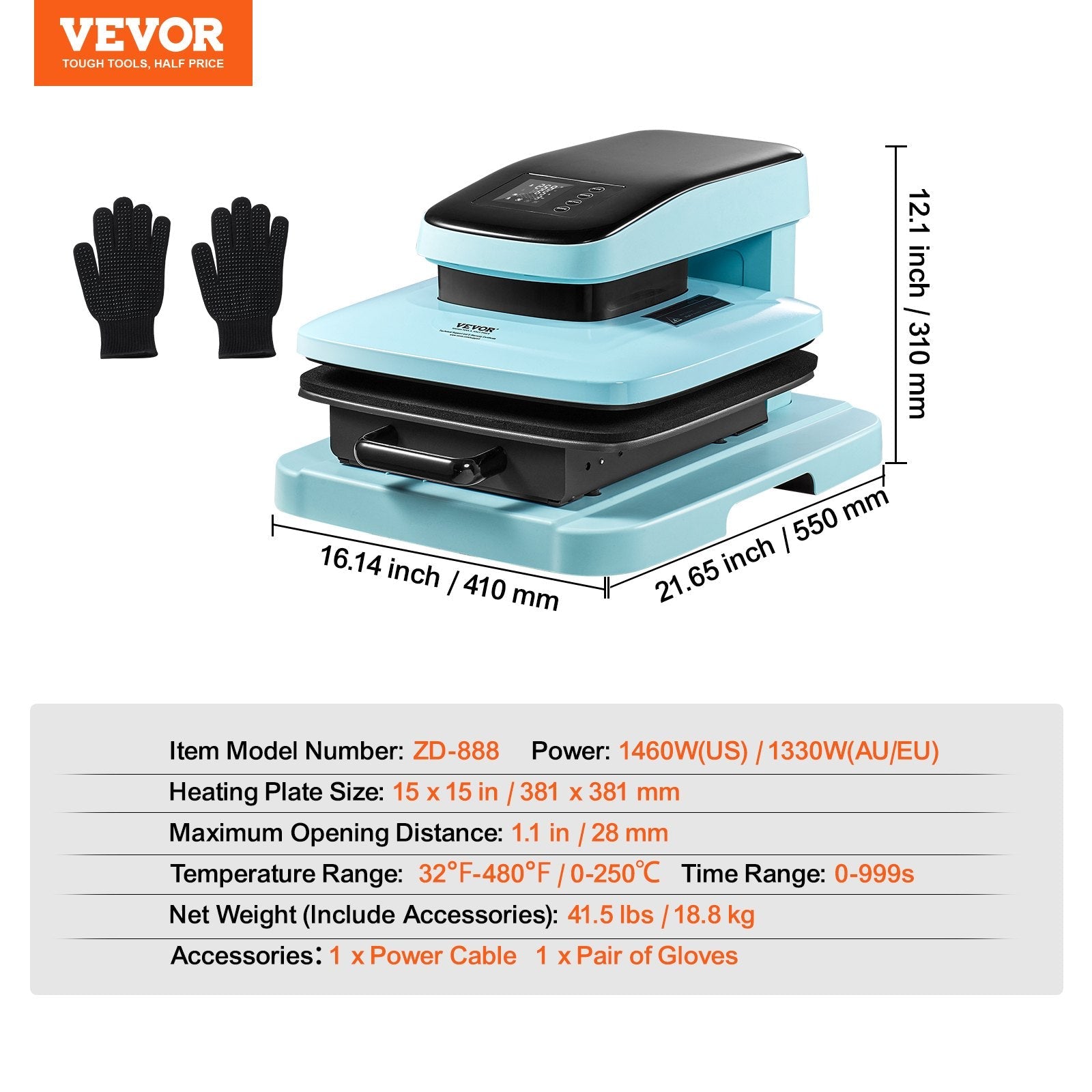 VEVOR Auto Heat Press Machine, 15 x 15 in Smart T Shirt Press Machine with Auto Release, Heats Up Fast and Evenly, Sublimation Heat Press for T Shirts, Sublimation, Vinyl, Heat Transfers Projects 