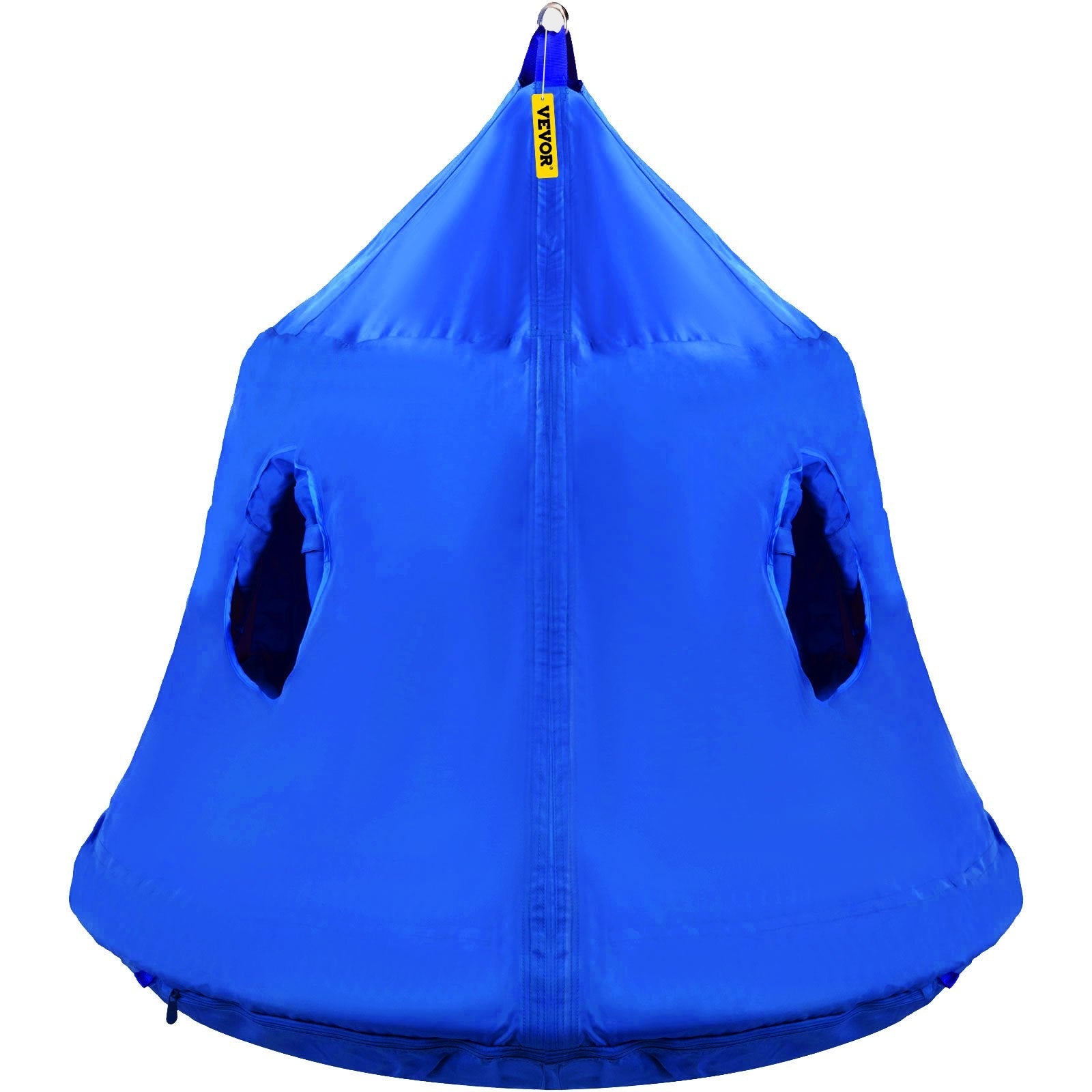 VEVOR Hanging Tree Tent, Max. 440lbs Capacity Tree Tent Swing, Hangout Hugglepod with LED Rainbow Decoration Lights Inflatable Cushion, Ceiling Hammock Tent Suit for Kids & Adult Indoor Outdoor, Blue 