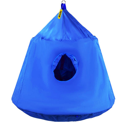 VEVOR Hanging Tree Tent, Max. 440lbs Capacity Tree Tent Swing, Hangout Hugglepod with LED Rainbow Decoration Lights Inflatable Cushion, Ceiling Hammock Tent Suit for Kids & Adult Indoor Outdoor, Blue 