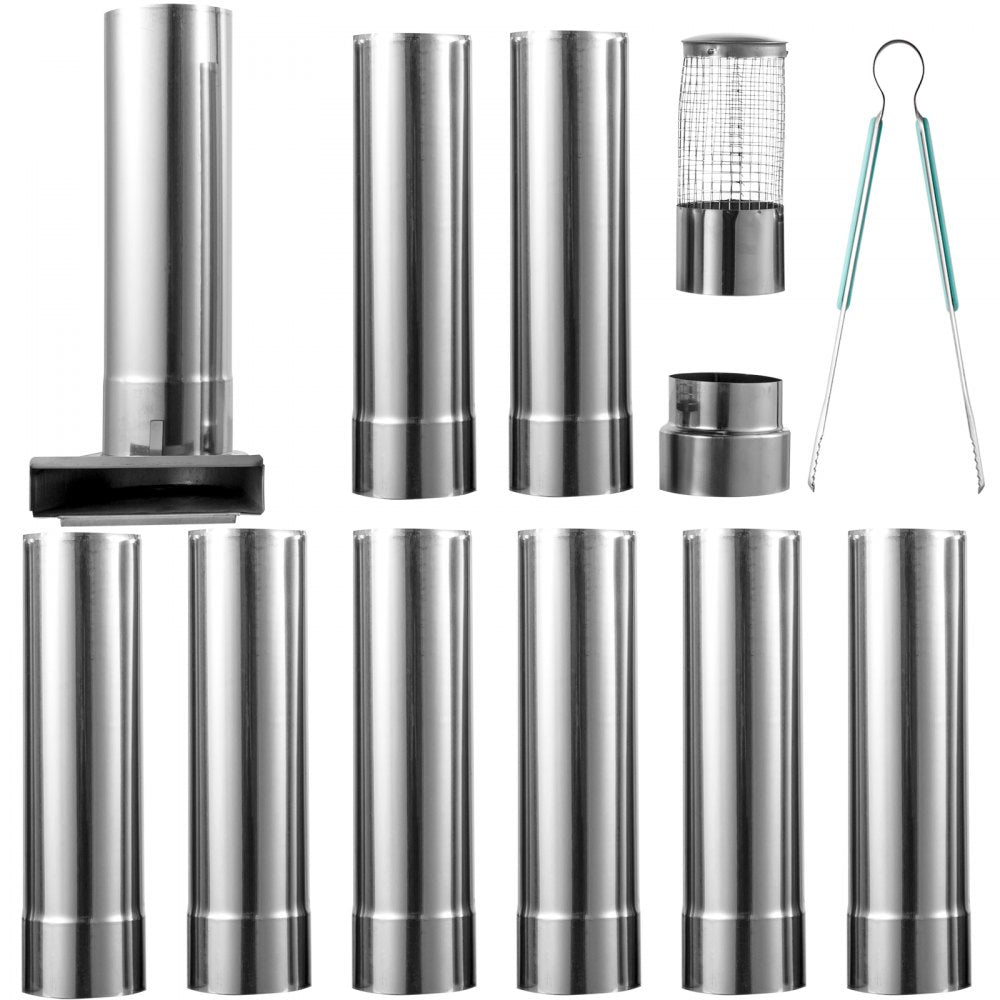 VEVOR Tent Wood Stove 18.3x15x14.17 inch, Camping Wood Stove 304 Stainless Steel With Folding Pipe, Portable Wood Stove 90.6 inch Total Height For Camping, Tent Heating, Hunting, Outdoor Cooking 