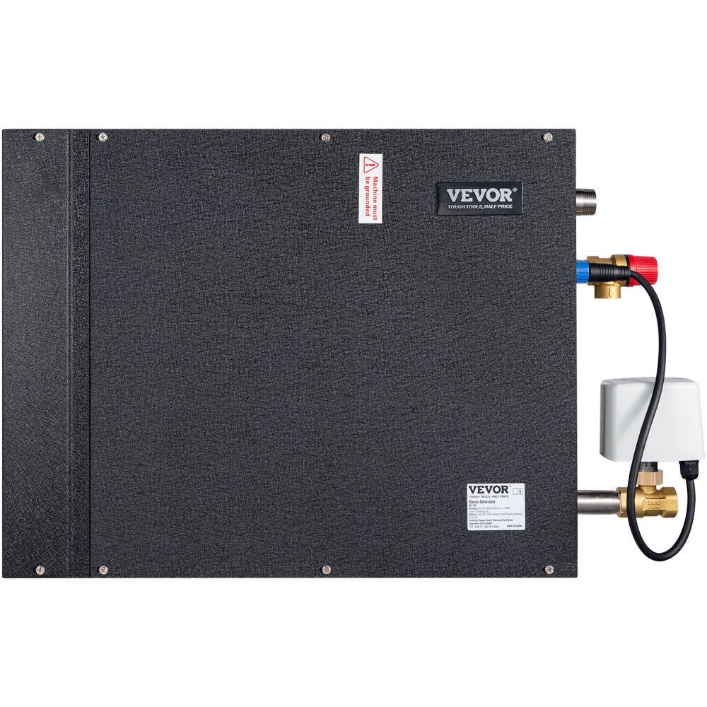 VEVOR Steam Shower Generator, 10.5 kW, Segmented Heating & Temperature Customization & 24h Timer Steam Bath Kit, Automatic Drainage Luxury Home Steam Shower System, Acrylic Room Max. 355 Cu. Ft. 