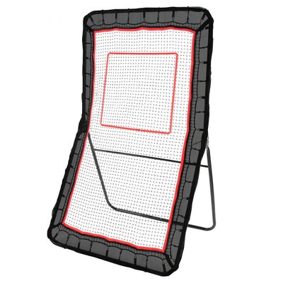 VEVOR Lacrosse Rebounder for Backyard, 4x7 Ft Volleyball Bounce Back Net, Pitchback Throwback Baseball Softball Return Training Screen, Adjustable Angle Shooting Practice Training Wall with Target 