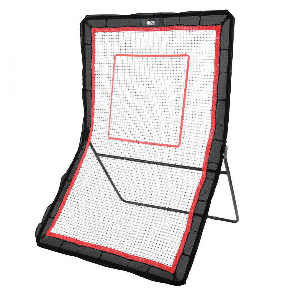 VEVOR Lacrosse Rebounder for Backyard, 5x7 Ft Volleyball Bounce Back Net, Pitchback Throwback Baseball Softball Return Training Screen, Adjustable Angle Shooting Practice Training Wall with Target 