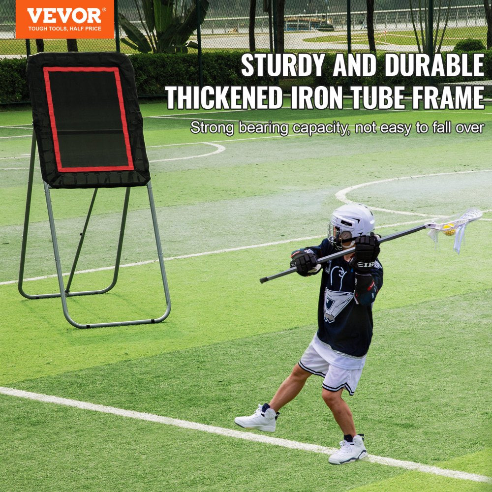 VEVOR Folding Lacrosse Rebounder for Backyard, 3x4 Ft Volleyball Bounce Back Net, Pitchback Throwback Baseball Softball Return Training Screen, Adjustable Angle Shooting Practice Training Wall, Black 
