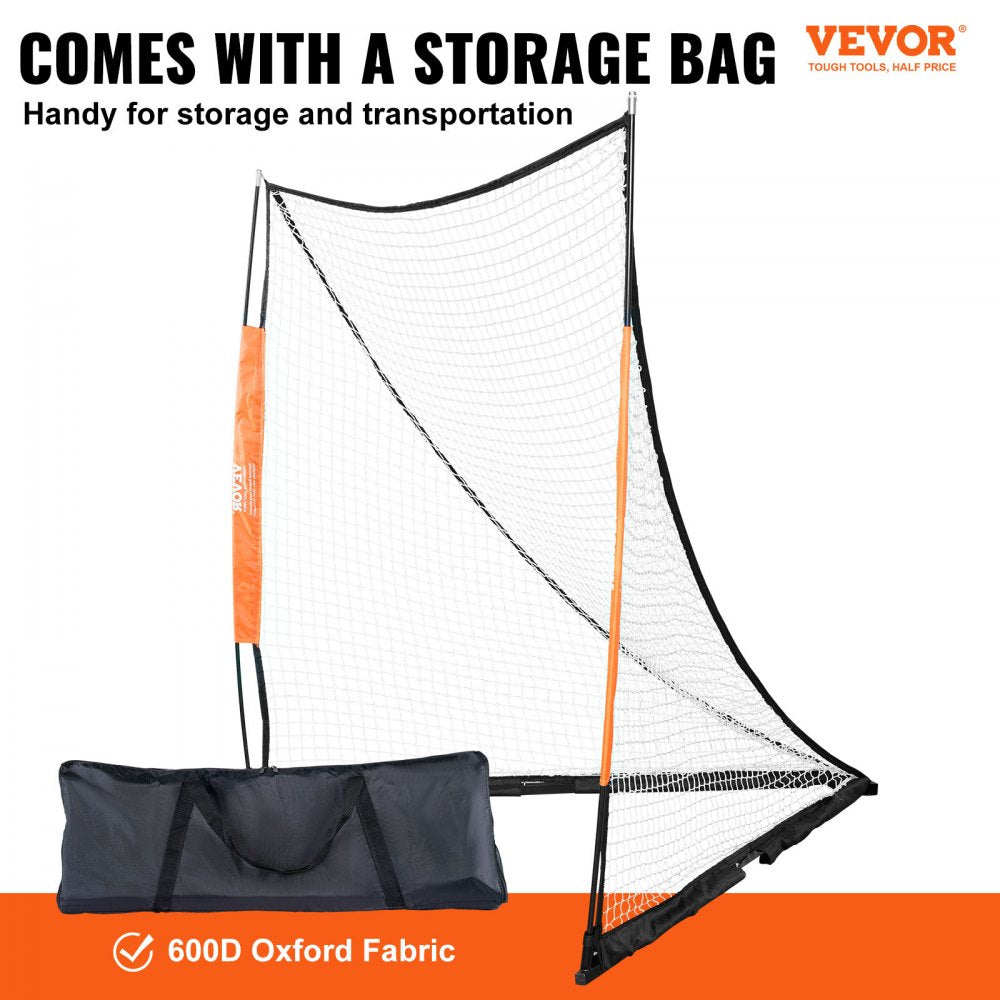 VEVOR Lacrosse Goal, 6' x 6' Lacrosse Net, Portable Lacrosse Goal with Carry Bag, Fiberglass Rod Backyard Lacrosse Training Equipment, Easy Setup Collegiate Goal, Perfect for Youth Adult Training 