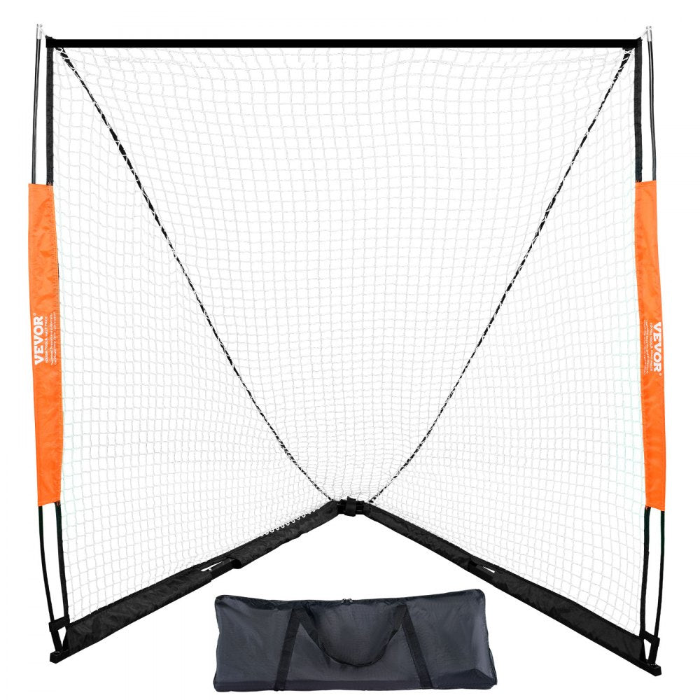 VEVOR Lacrosse Goal, 6' x 6' Lacrosse Net, Portable Lacrosse Goal with Carry Bag, Fiberglass Rod Backyard Lacrosse Training Equipment, Easy Setup Collegiate Goal, Perfect for Youth Adult Training 