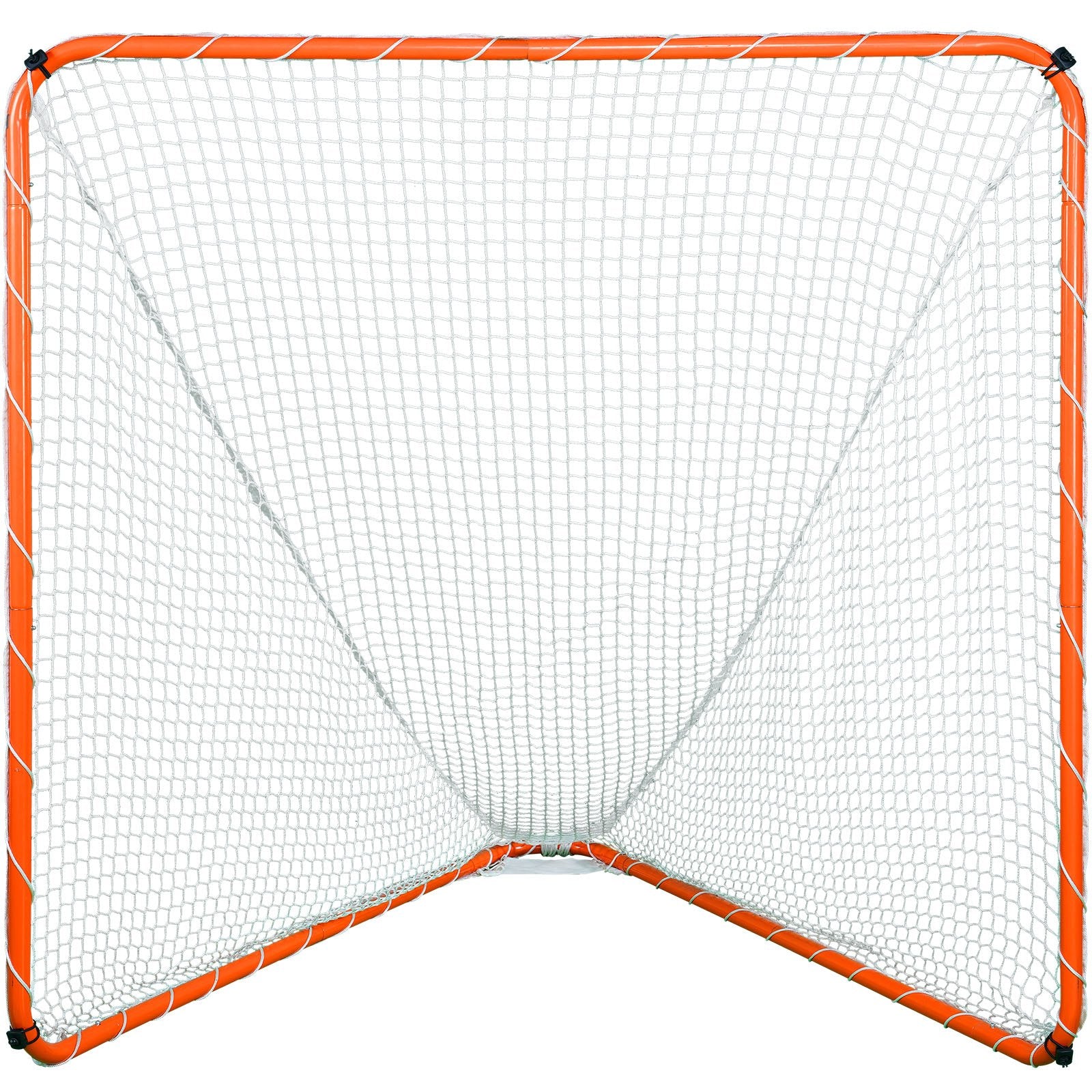 VEVOR Lacrosse Goal, 6' x 6' Lacrosse Net, Steel Frame Backyard Lacrosse Training Equipment, Portable Lacrosse Goal with Carry Bag, Quick & Easy Setup, Perfect for Youth Adult Training, Orange 