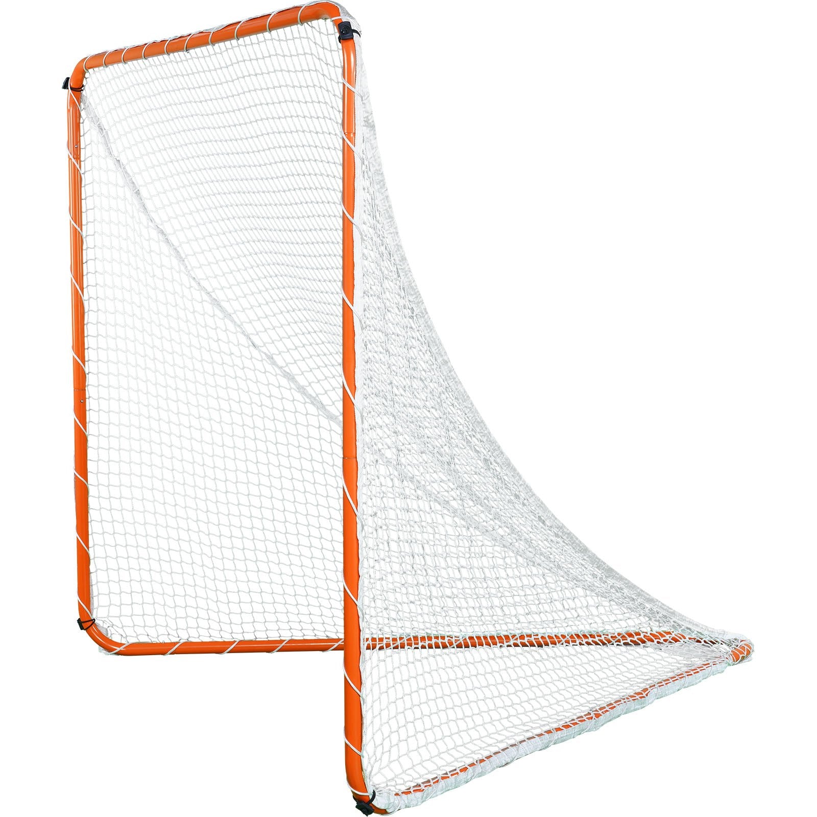 VEVOR Lacrosse Goal, 6' x 6' Lacrosse Net, Steel Frame Backyard Lacrosse Training Equipment, Portable Lacrosse Goal with Carry Bag, Quick & Easy Setup, Perfect for Youth Adult Training, Orange 