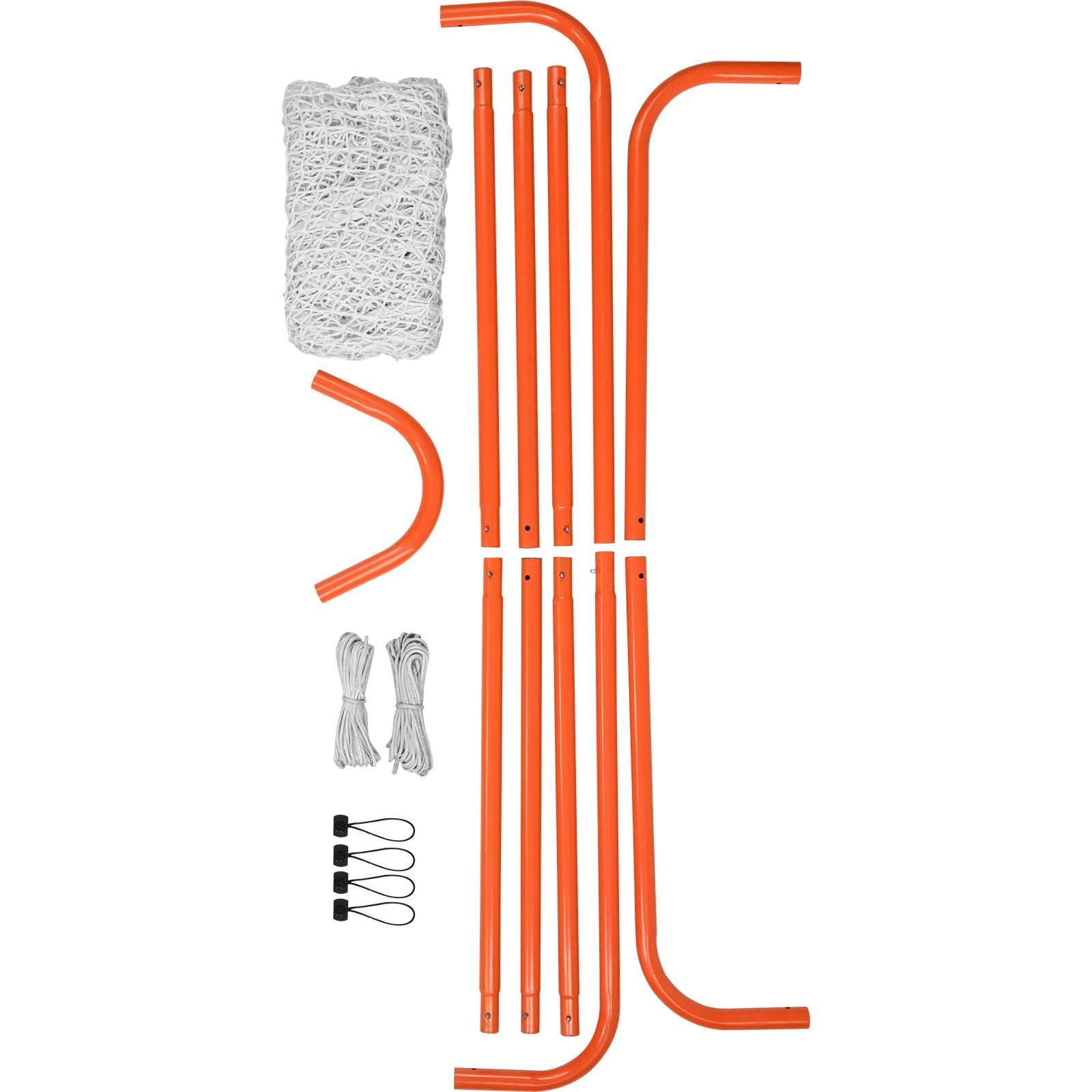 VEVOR Lacrosse Goal, 6' x 6' Lacrosse Net, Steel Frame Backyard Lacrosse Training Equipment, Portable Lacrosse Goal with Carry Bag, Quick & Easy Setup, Perfect for Youth Adult Training, Orange 