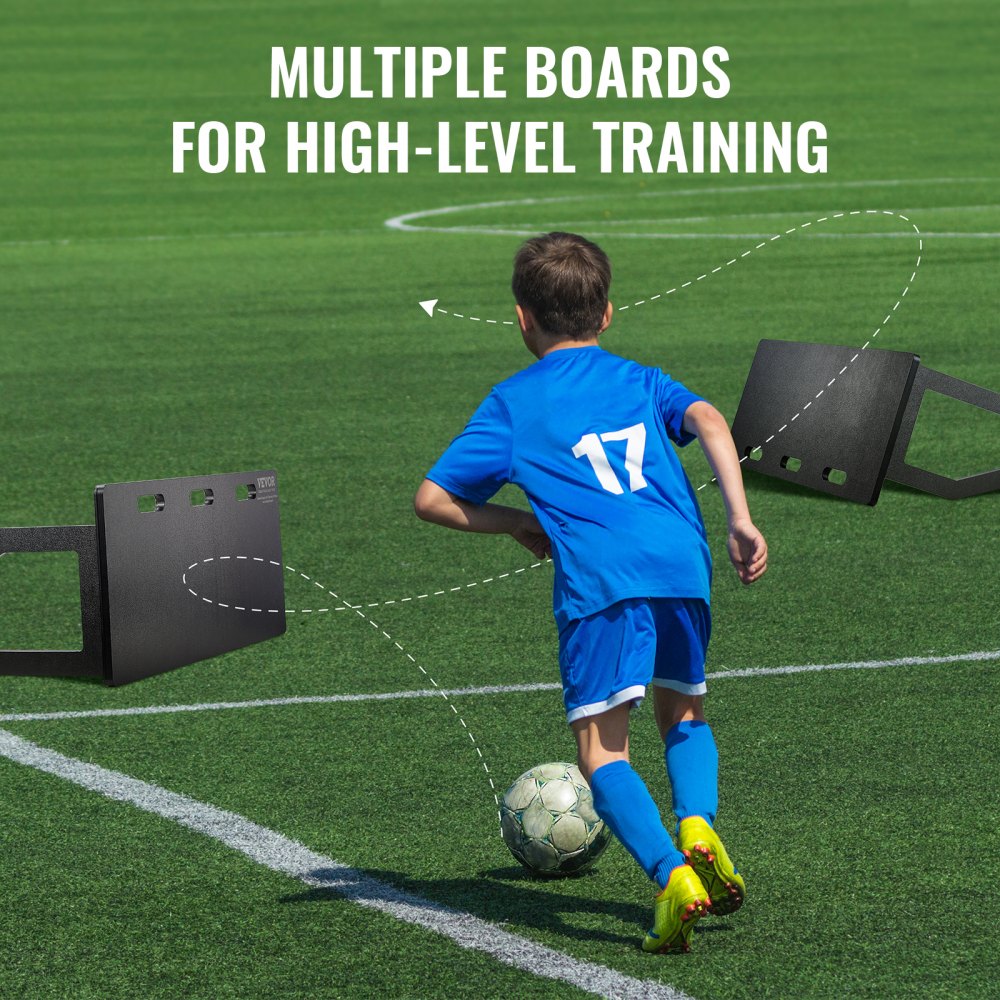 VEVOR Soccer Rebounder Board, 40"X16" Portable Soccer Wall with 2 Angles Rebound, Foldable HDPE Kickback Rebound Board, Soccer Training Equipment for Kids and Adults, Passing & Shooting Practice 