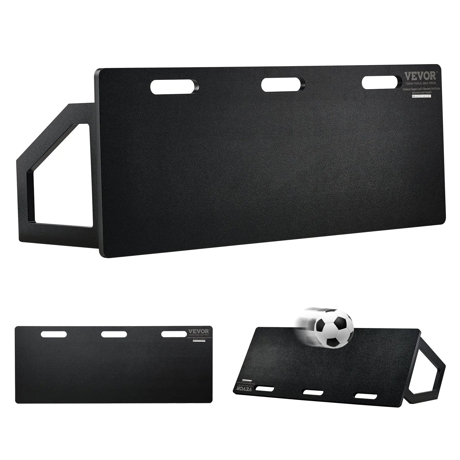 VEVOR Soccer Rebounder Board, 45"X18" Portable Soccer Wall with 2 Angles Rebound, Foldable HDPE Kickback Rebound Board, Soccer Training Equipment for Kids and Adults, Passing & Shooting Practice