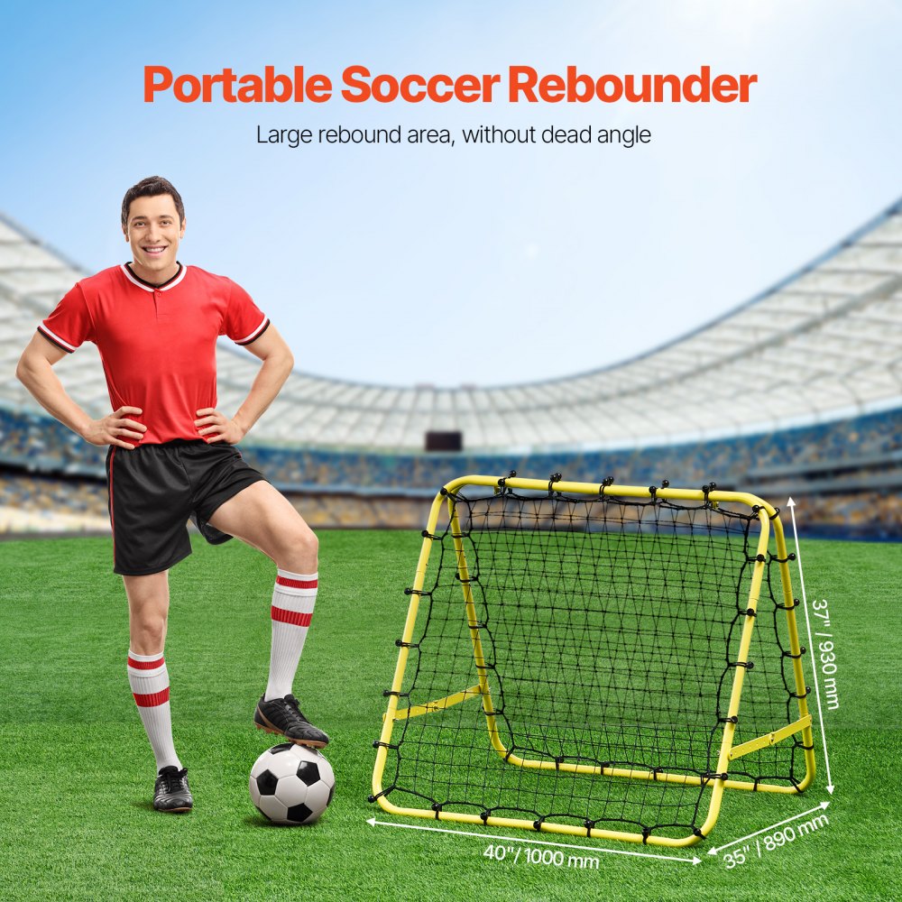 VEVOR 40"x35"x37" Soccer Rebounder Net Kick-Back Portable Football Training Gift 