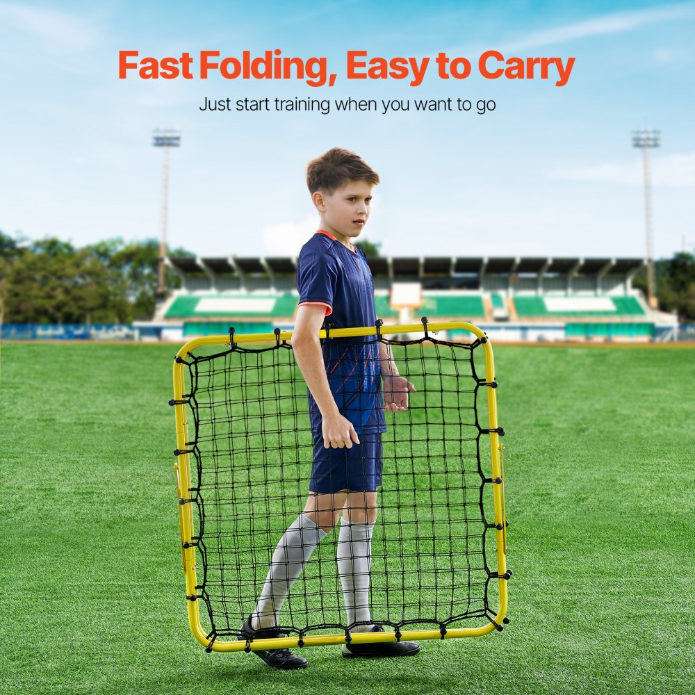 VEVOR 40"x35"x37" Soccer Rebounder Net Kick-Back Portable Football Training Gift 