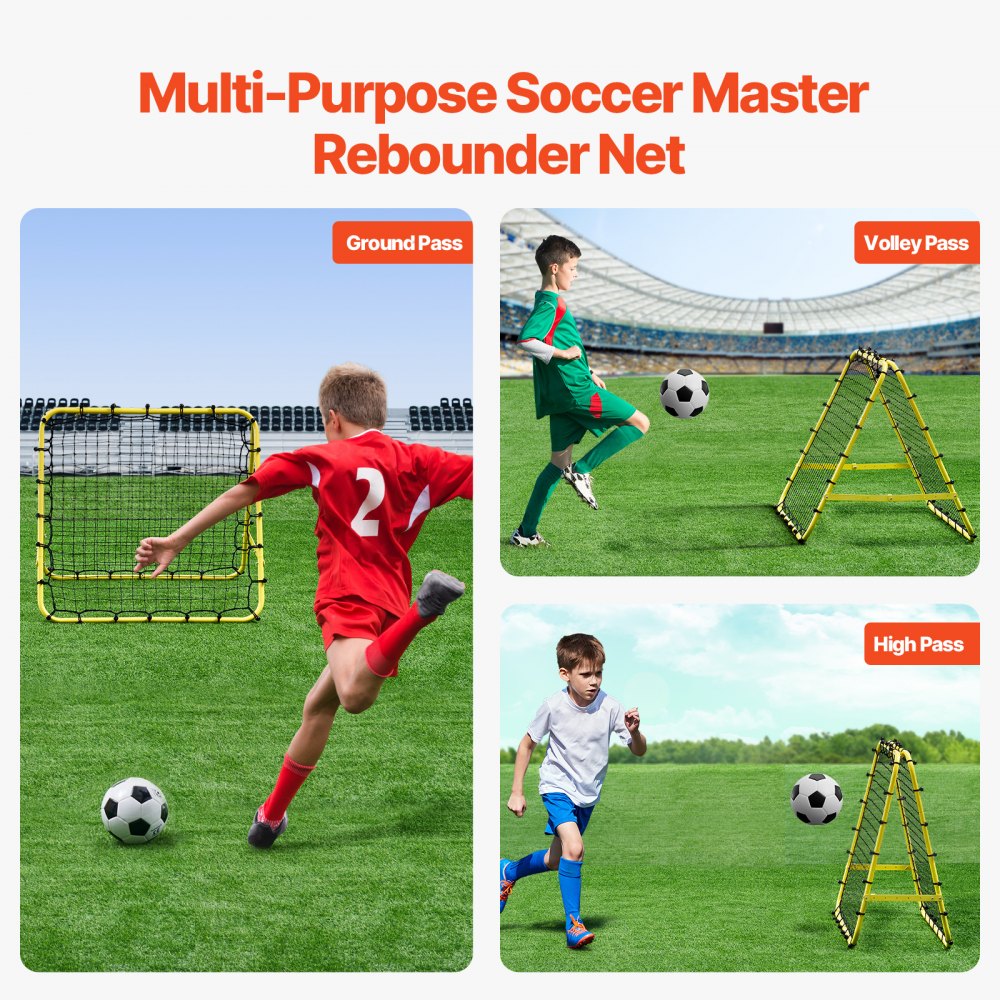 VEVOR 40"x35"x37" Soccer Rebounder Net Kick-Back Portable Football Training Gift 
