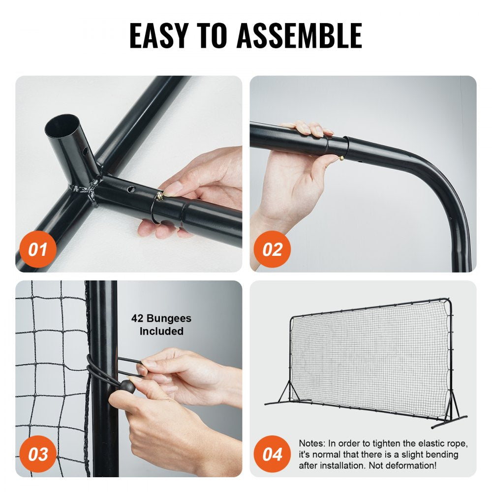 VEVOR Soccer Rebounder Net, 12x6FT Iron Soccer Training Equipment, Sports Football Training Gift with Portable Bag, Volleyball Rebounder Wall Perfect for Backyard Practicing, Solo Training, Passing 