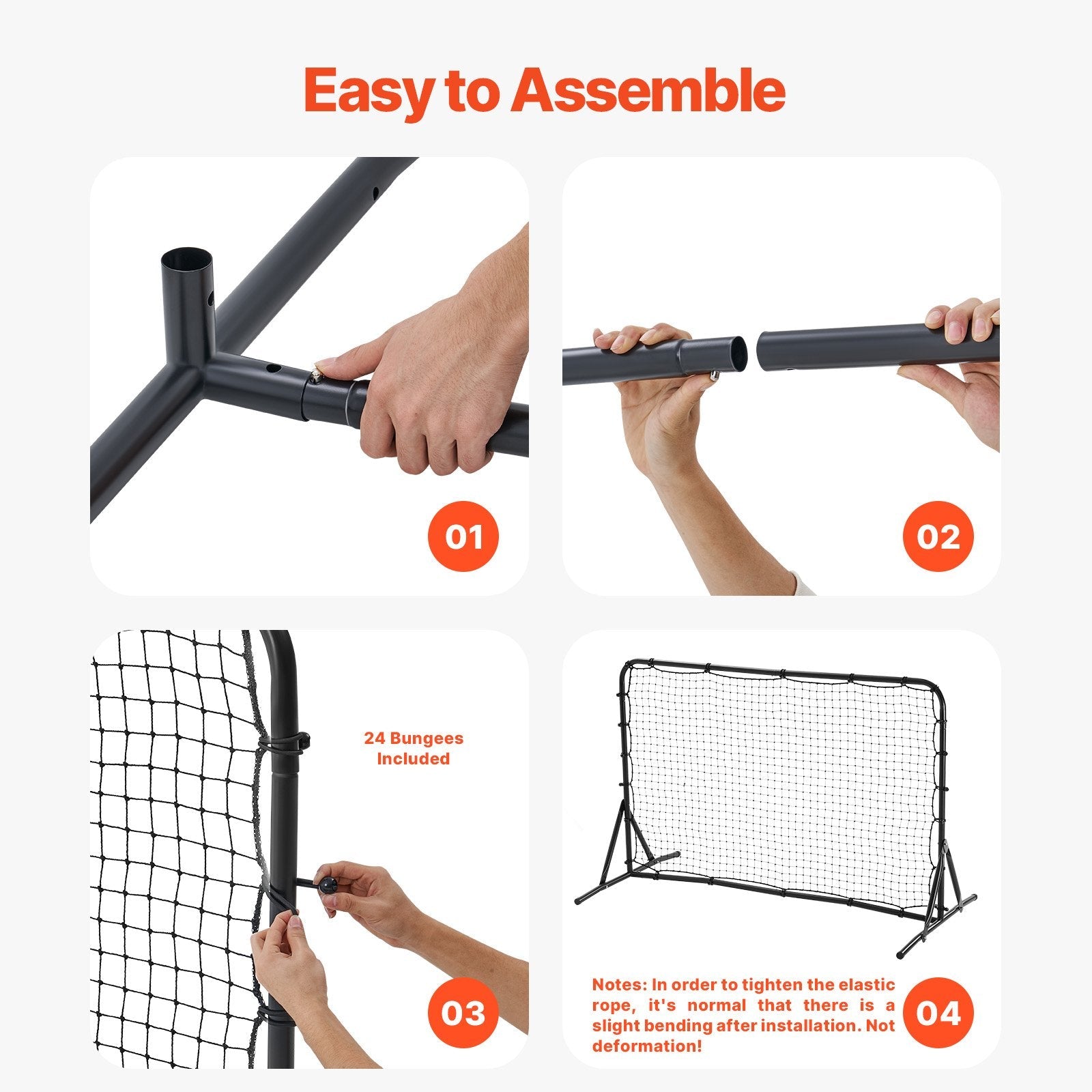 VEVOR 6x4FT Soccer Rebound Trainer Soccer Training Equipment Double-Sided Net 