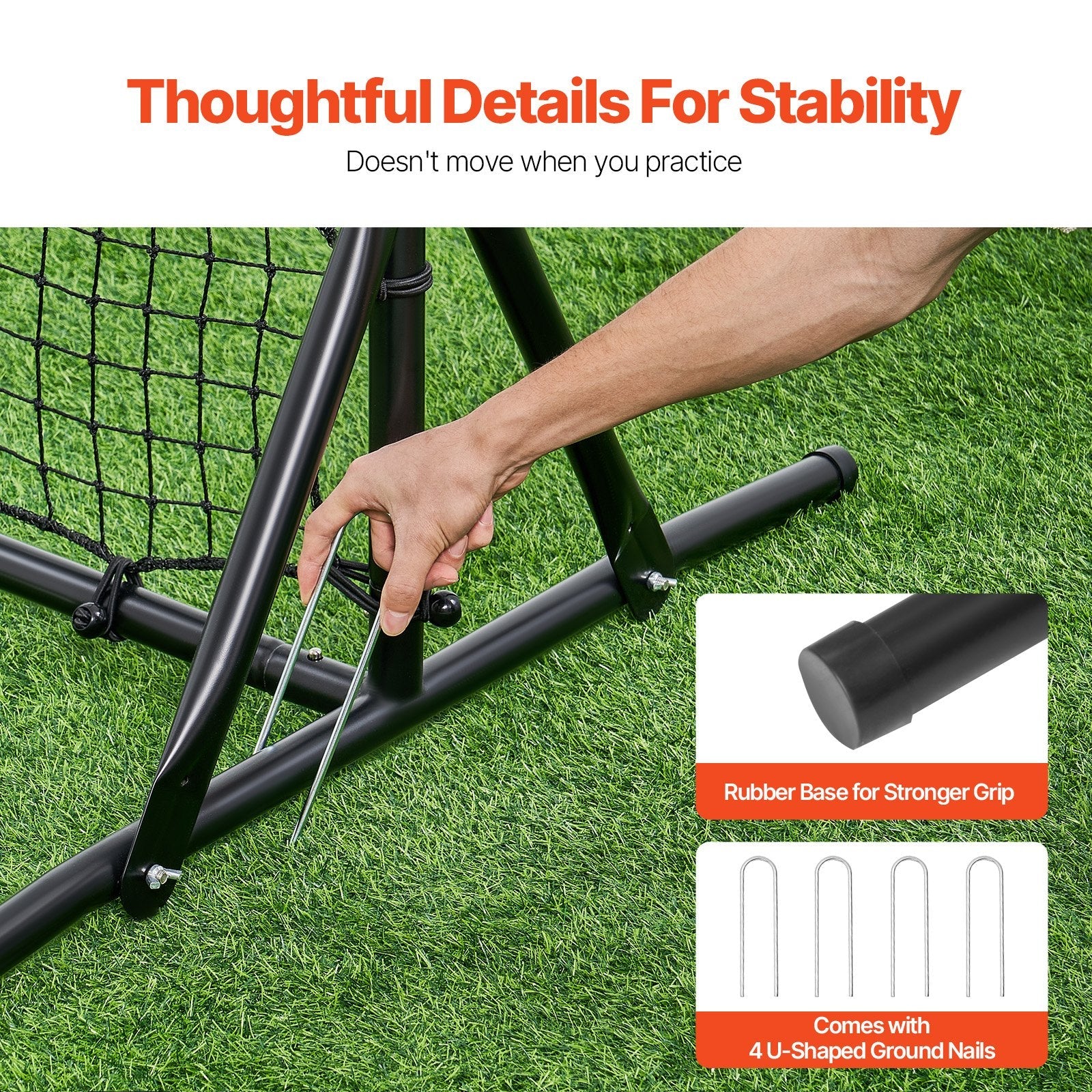 VEVOR 6x4FT Soccer Rebound Trainer Soccer Training Equipment Double-Sided Net 