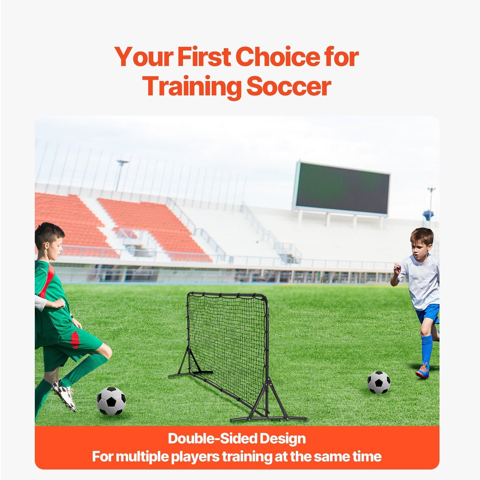 VEVOR 6x4FT Soccer Rebound Trainer Soccer Training Equipment Double-Sided Net 
