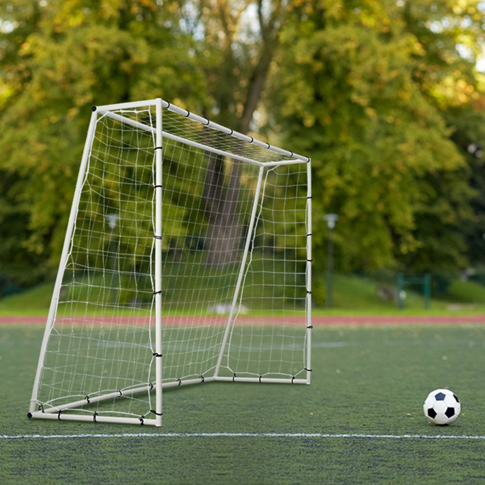 VEVOR Soccer Rebound Trainer, 8x6FT Iron Soccer Training Equipment, Sports Football Rebounder Wall with Double-Sided Rebounding Net & Goal, Perfect for Backyard Practicing, Solo Training, Passing 