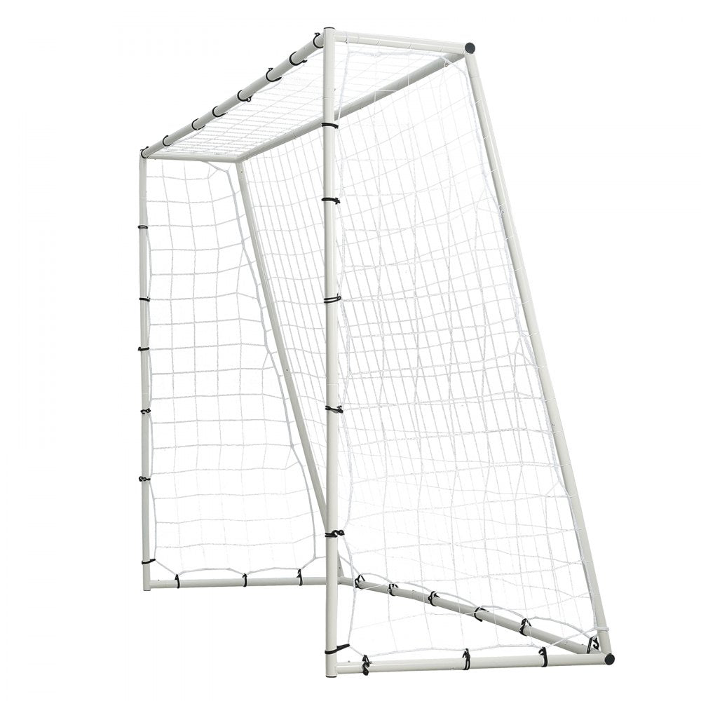 VEVOR Soccer Rebound Trainer, 8x6FT Iron Soccer Training Equipment, Sports Football Rebounder Wall with Double-Sided Rebounding Net & Goal, Perfect for Backyard Practicing, Solo Training, Passing 