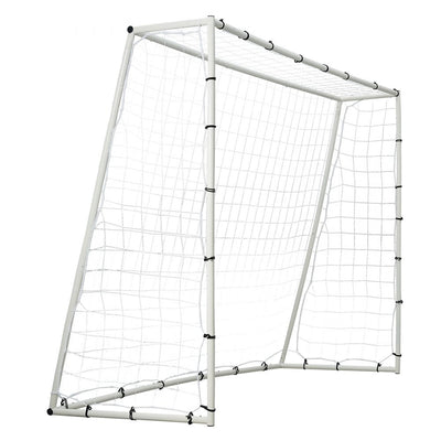 VEVOR Soccer Rebound Trainer, 8x6FT Iron Soccer Training Equipment, Sports Football Rebounder Wall with Double-Sided Rebounding Net & Goal, Perfect for Backyard Practicing, Solo Training, Passing 