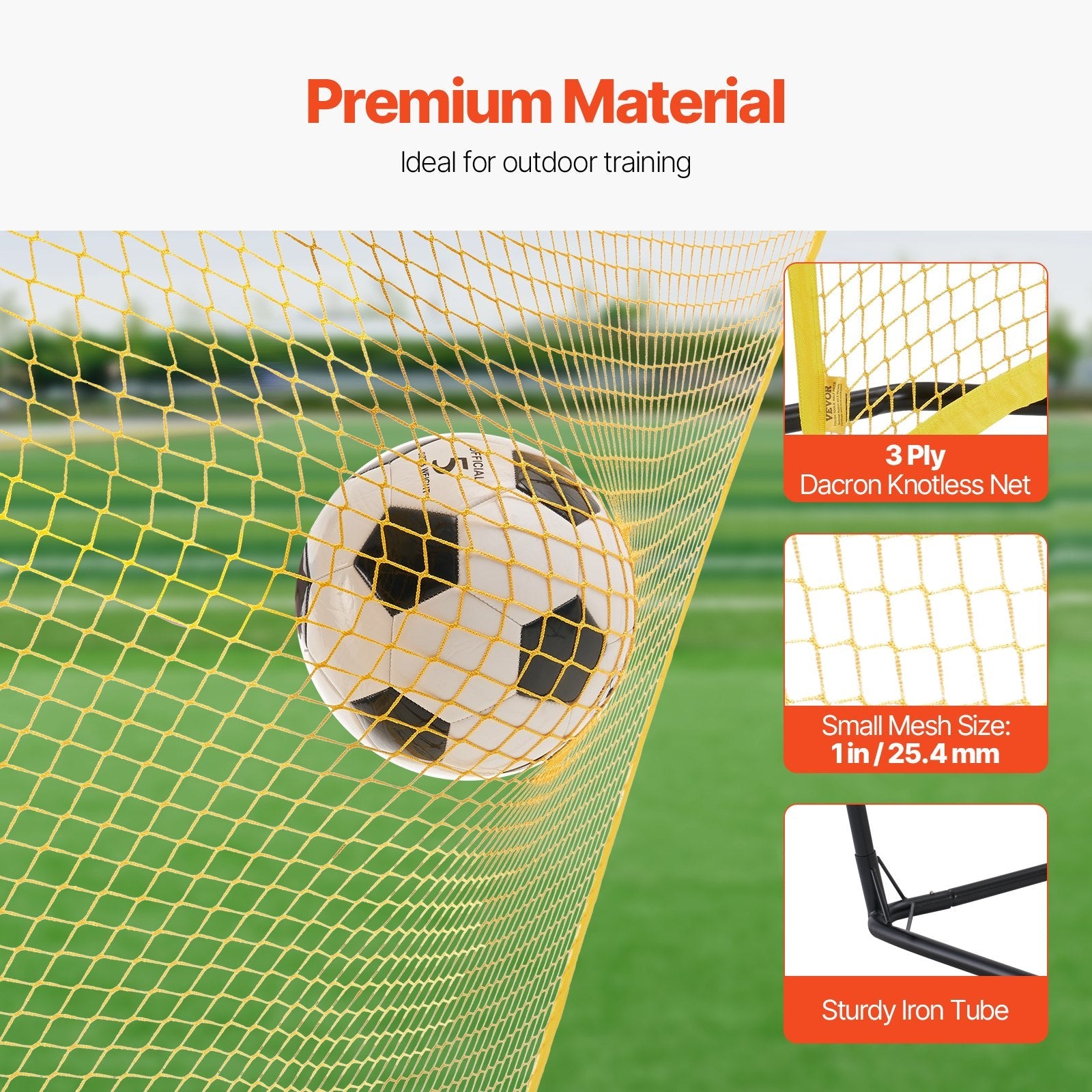 VEVOR 7x7FT Soccer Rebounder Portable Soccer Trainer Net with Portable Bag 
