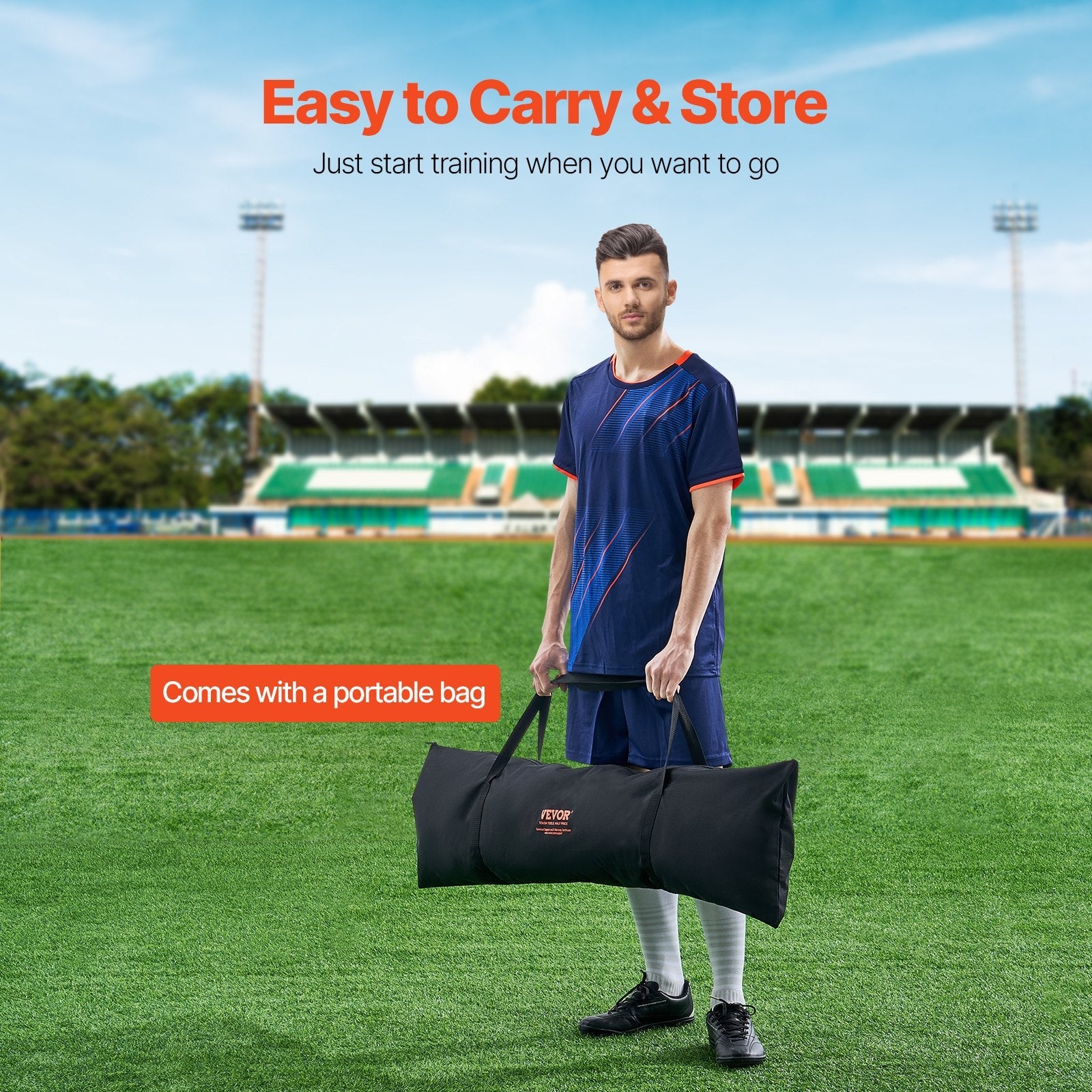 VEVOR 7x7FT Soccer Rebounder Portable Soccer Trainer Net with Portable Bag 