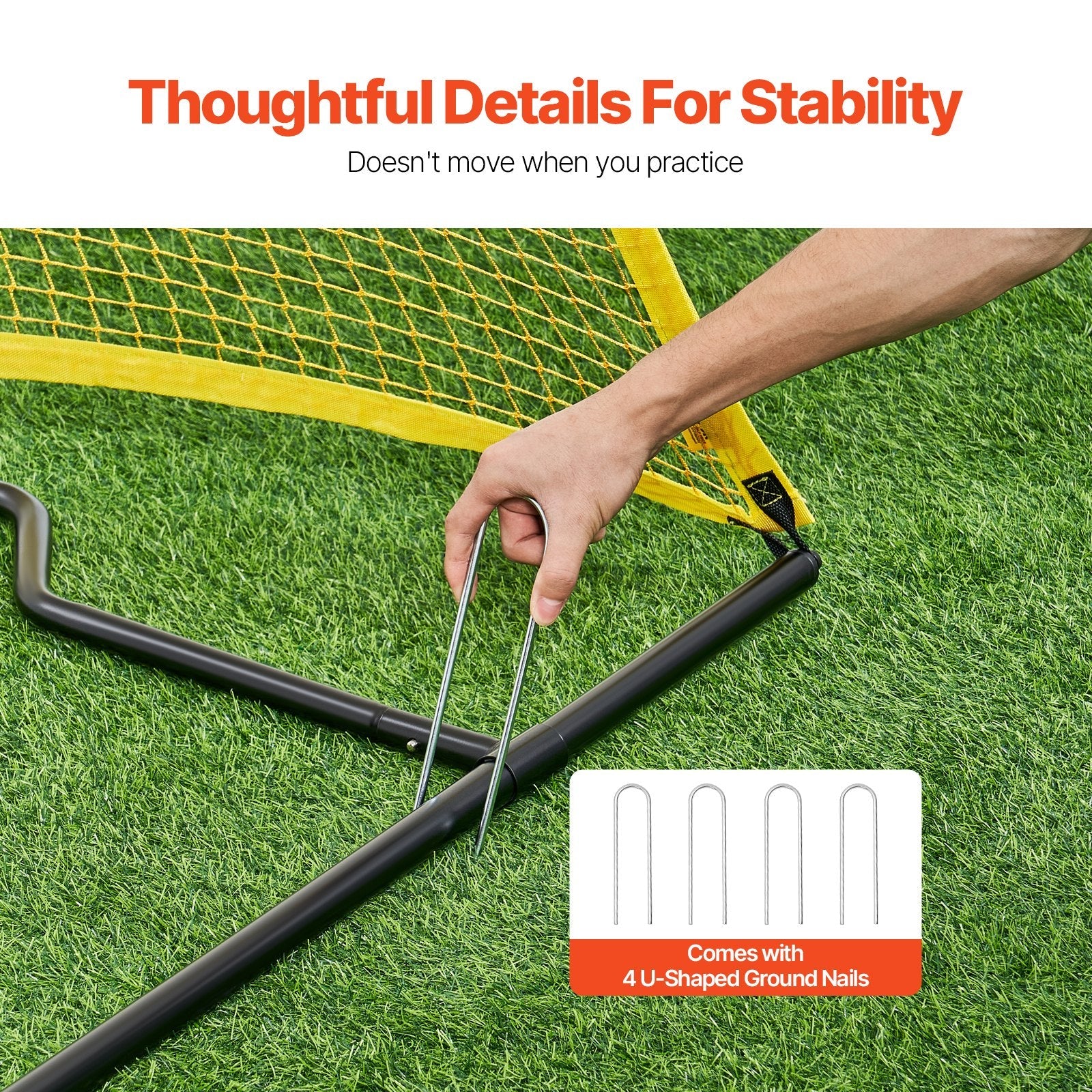 VEVOR 7x7FT Soccer Rebounder Portable Soccer Trainer Net with Portable Bag 