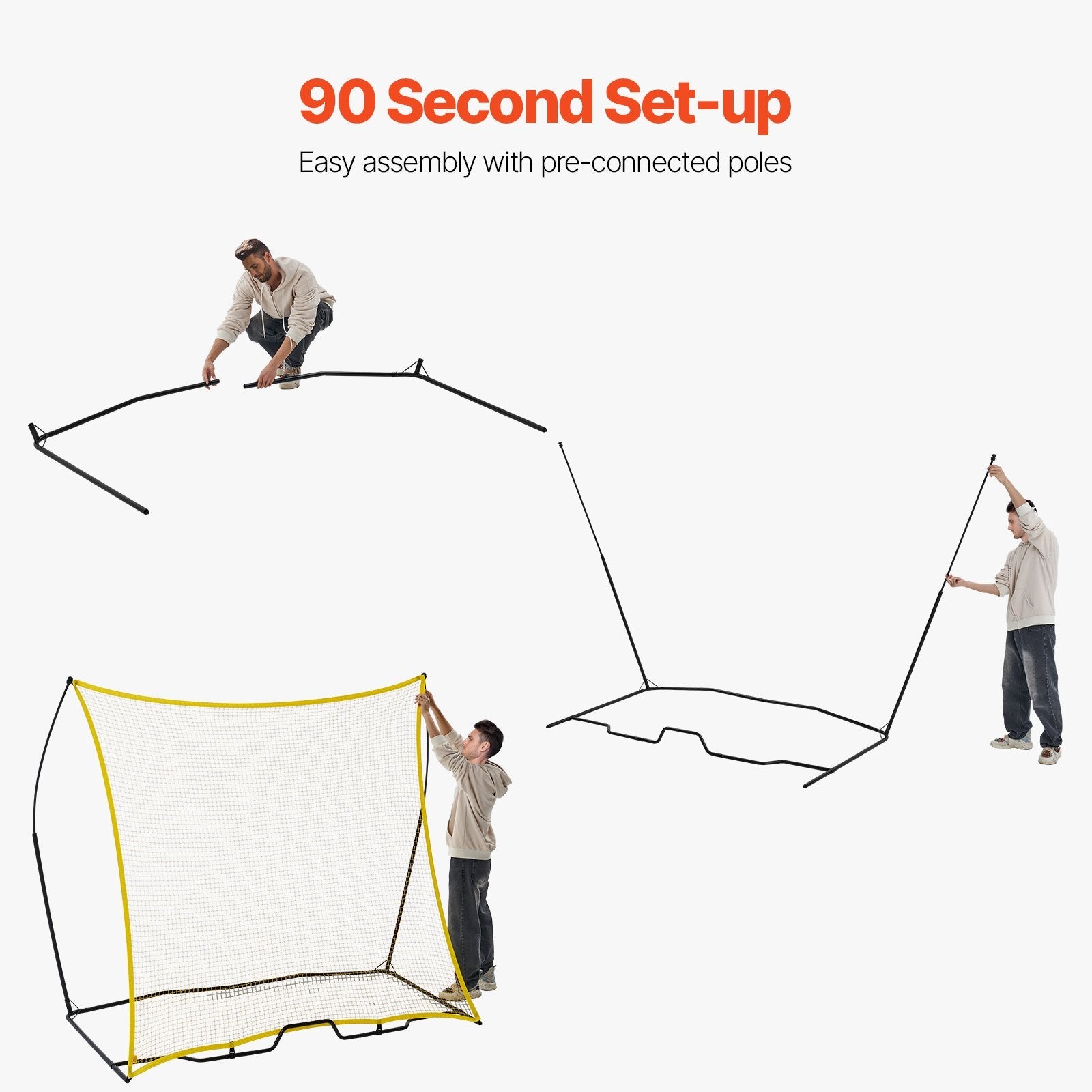 VEVOR 7x7FT Soccer Rebounder Portable Soccer Trainer Net with Portable Bag 