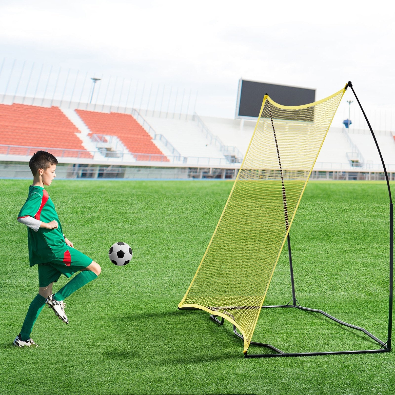 VEVOR 7x7FT Soccer Rebounder Portable Soccer Trainer Net with Portable Bag 