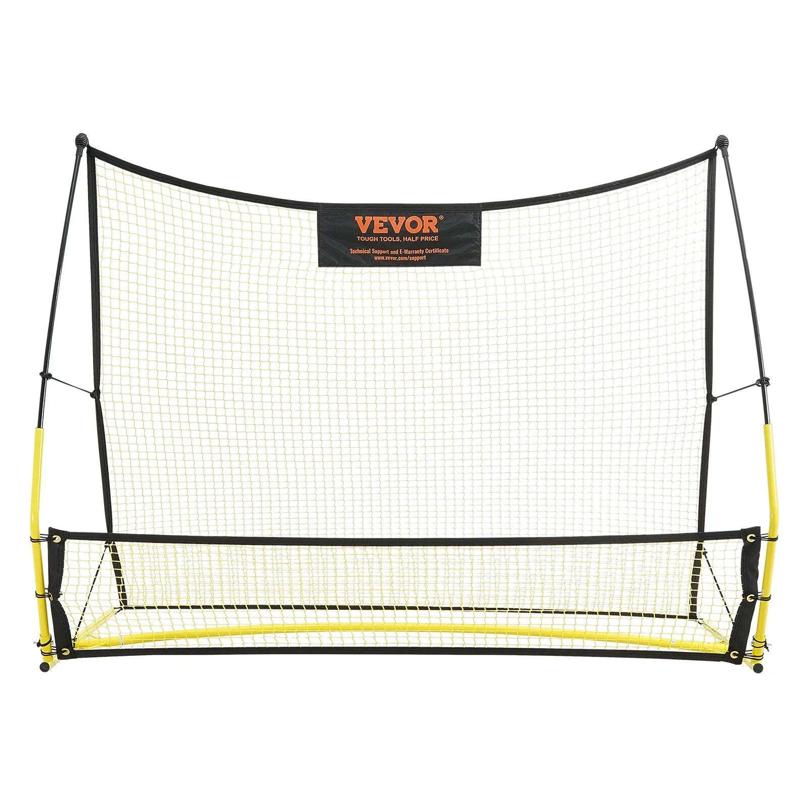 VEVOR Soccer Trainer, 2-IN-1 Portable Soccer Rebounder Net, 72"x51" Iron Soccer Practice Equipment, Sports Football Rebounder Wall with Portable Bag, Perfect for Team Solo Training, Passing, Volley
