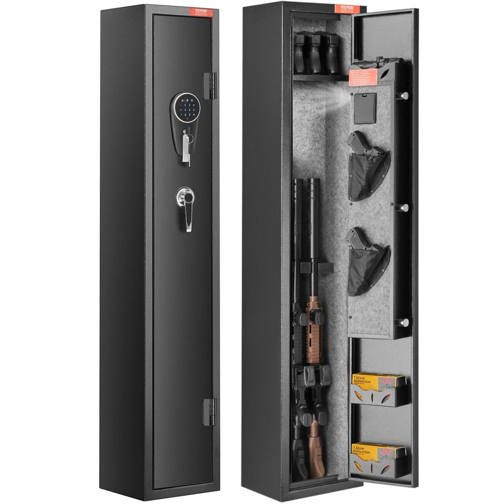 VEVOR 3 Rifles Gun Safe, Rifle Safe with Lock & Digital Keypad, Quick Access Gun Storage Cabinet with Removable Shelf, Pistol Rack, Rifle Cabinet for Home Rifle and Pistols 