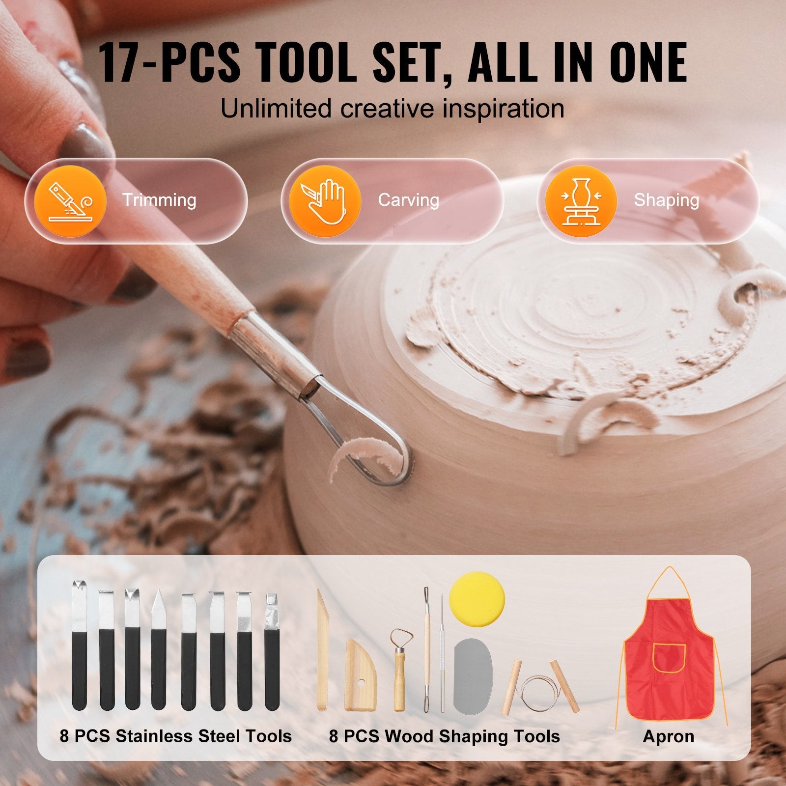 VEVOR Pottery Wheel, 10 inch Pottery Forming Machine, 350W Electric Wheel for Pottery with Foot Pedal and LCD Touch Screen, Direct Drive Ceramic Wheel with 3 Support Legs for DIY Art Craft, Pink 