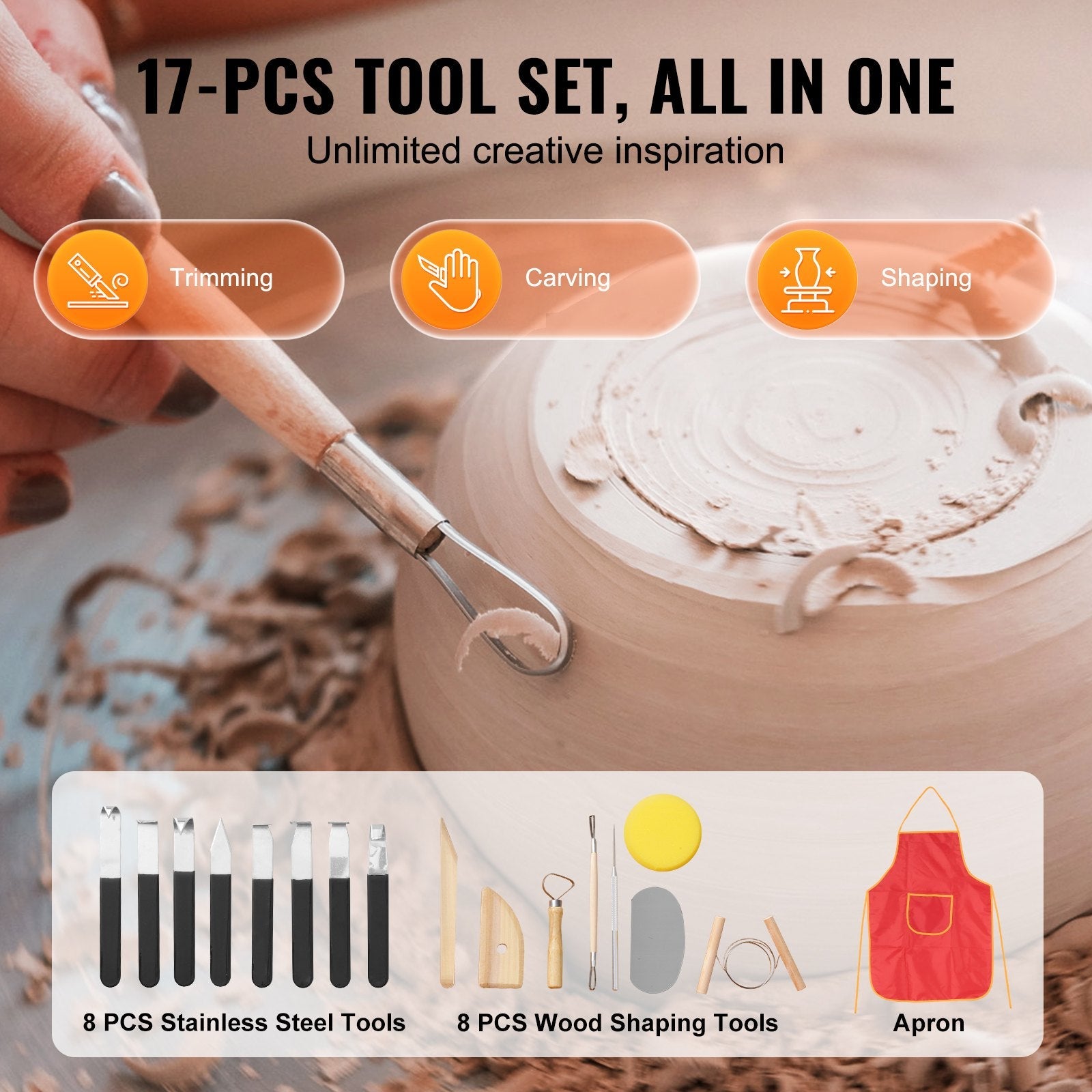 VEVOR Pottery Wheel, 10 inch Pottery Forming Machine, 350W Electric Wheel for Pottery with Foot Pedal and LCD Touch Screen, Direct Drive Ceramic Wheel with 3 Support Legs for DIY Art Craft, White 