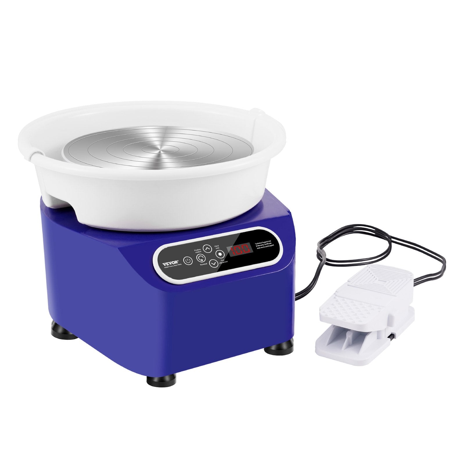 VEVOR Pottery Wheel, 10 inch Pottery Forming Machine, 350W Electric Wheel for Pottery with Foot Pedal and LCD Touch Screen, Direct Drive Ceramic Wheel with Shaping Tools for DIY Art Craft, Blue 