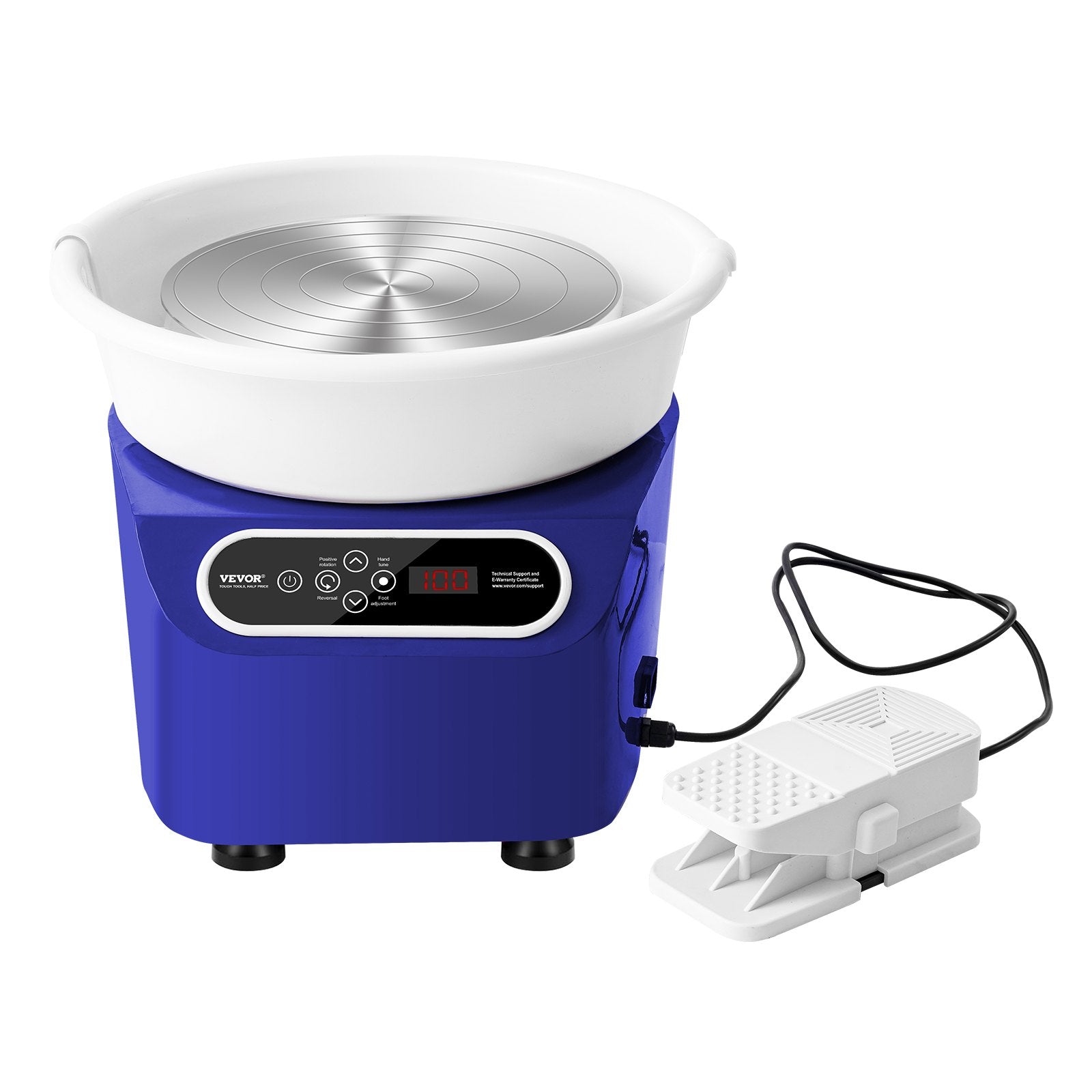 VEVOR Pottery Wheel, 11 inch Pottery Forming Machine, 350W Electric Wheel for Pottery with Foot Pedal and LCD Touch Screen, Direct Drive Ceramic Wheel with Shaping Tools for DIY Art Craft, Blue 