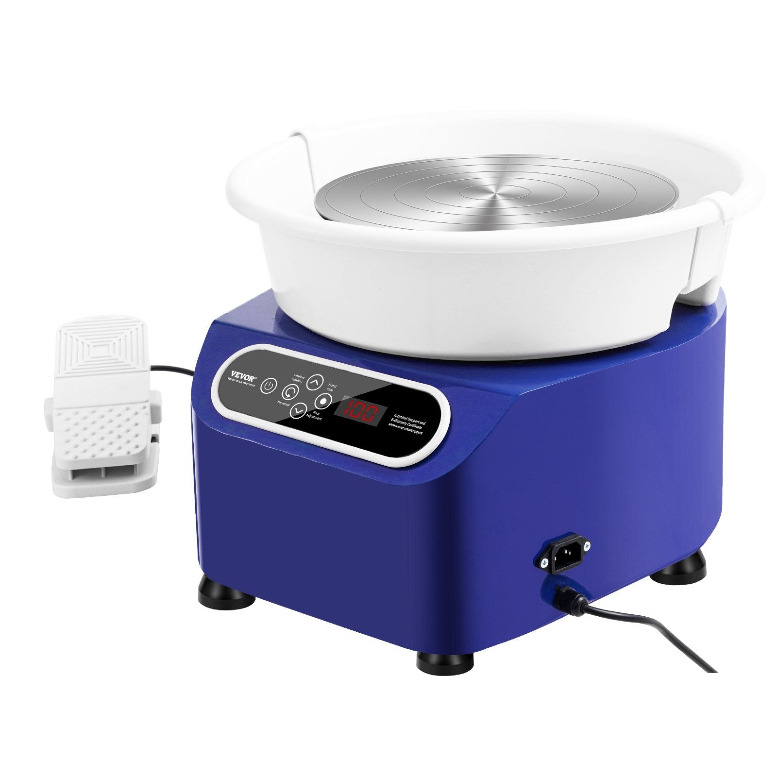 VEVOR Pottery Wheel, 11 inch Pottery Forming Machine, 350W Electric Wheel for Pottery with Foot Pedal and LCD Touch Screen, Direct Drive Ceramic Wheel with Shaping Tools for DIY Art Craft, Blue 