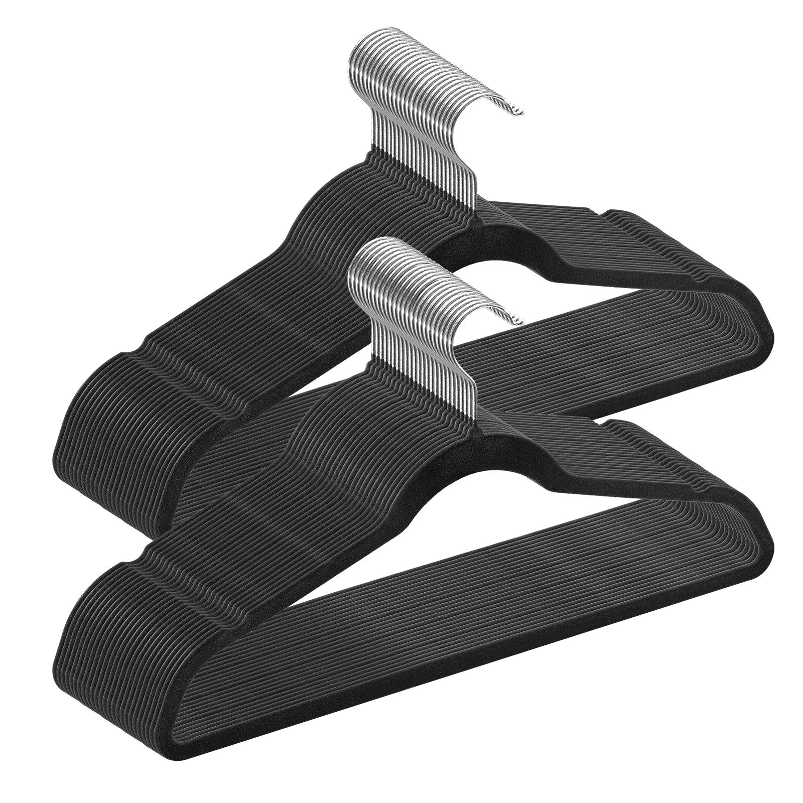 VEVOR Velvet Hangers 50 Pack Black Non-Slip Hangers with 360 Degree Swivel Hook 