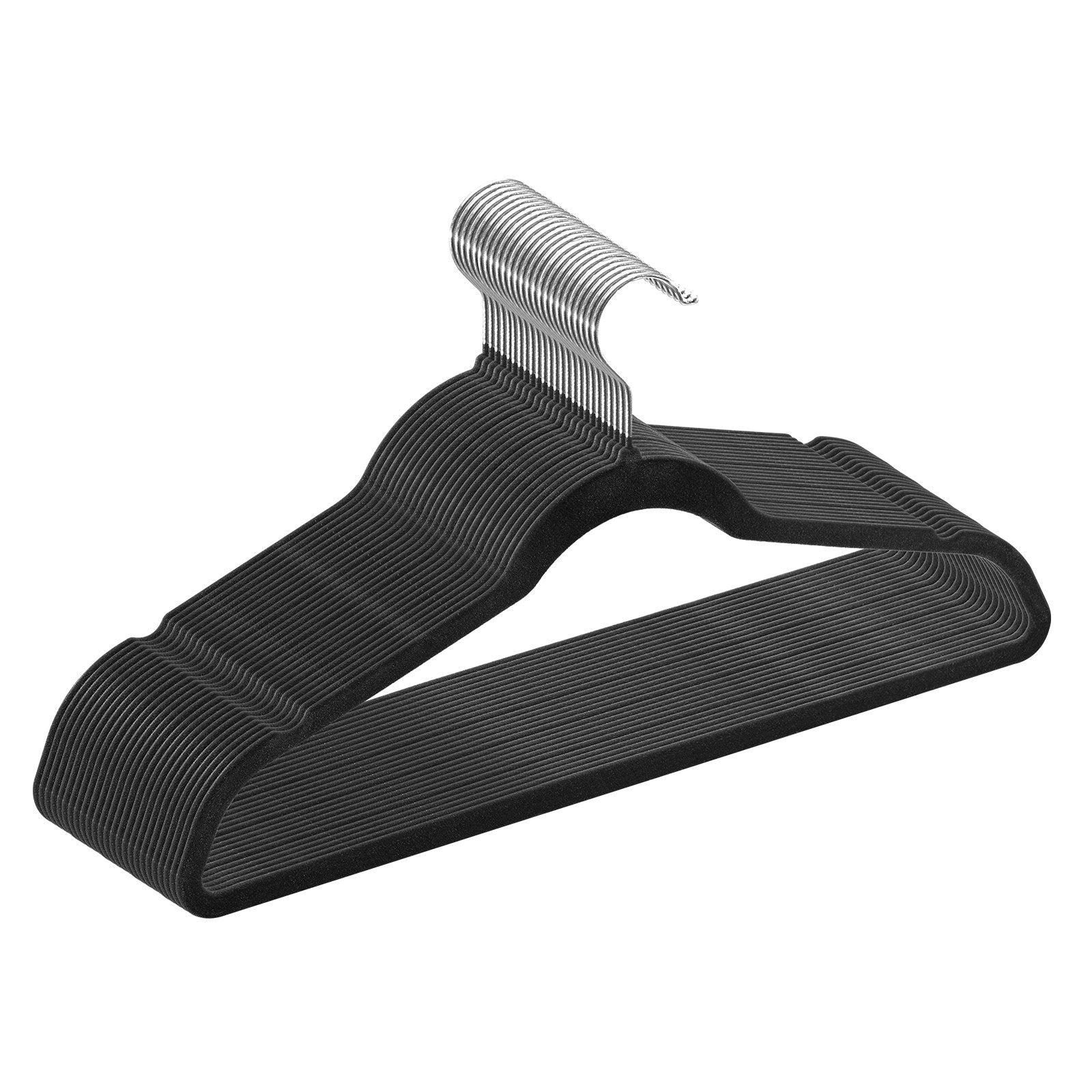 VEVOR Velvet Hangers 50 Pack Black Non-Slip Hangers with 360 Degree Swivel Hook 