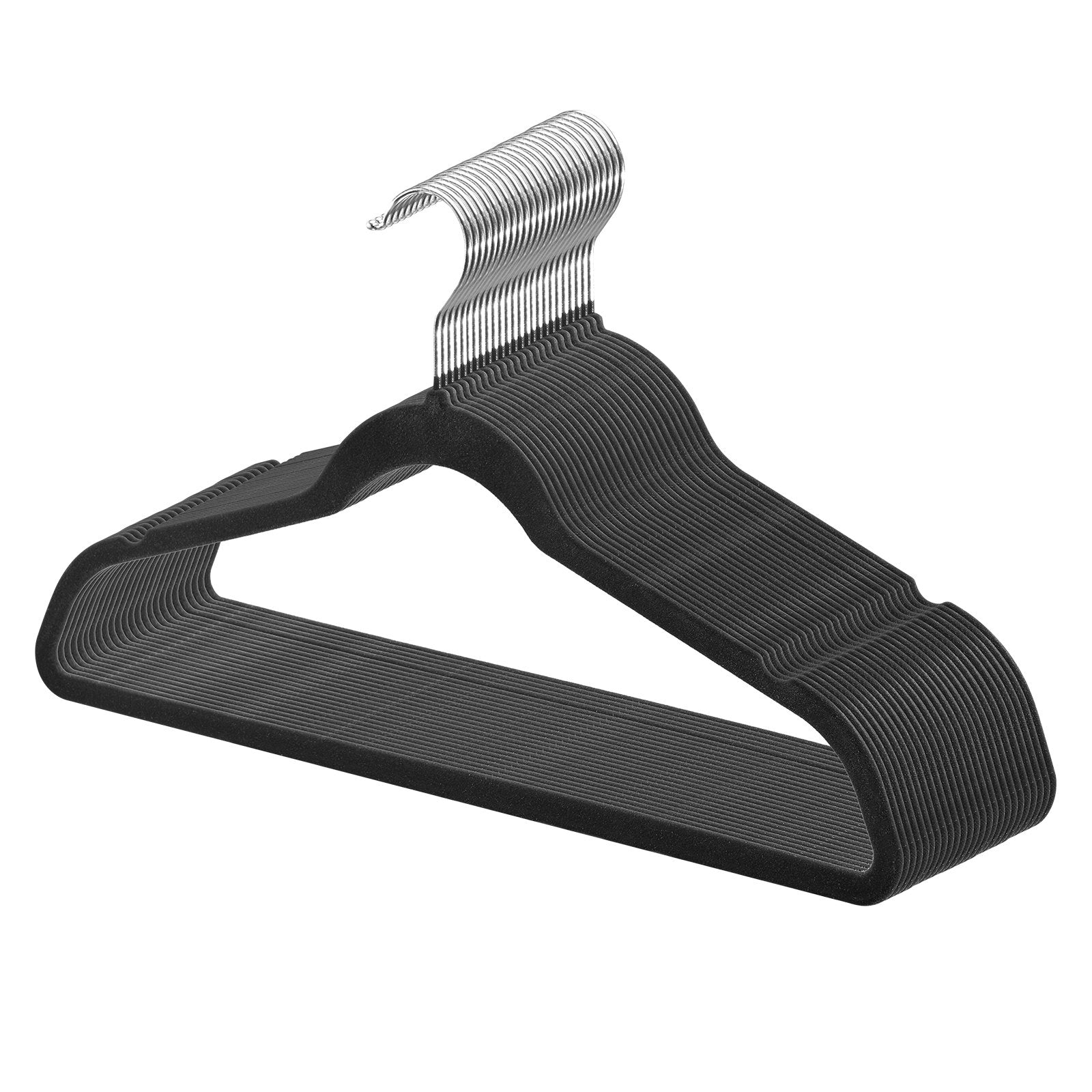VEVOR Velvet Hangers 50 Pack Black Non-Slip Hangers with 360 Degree Swivel Hook 