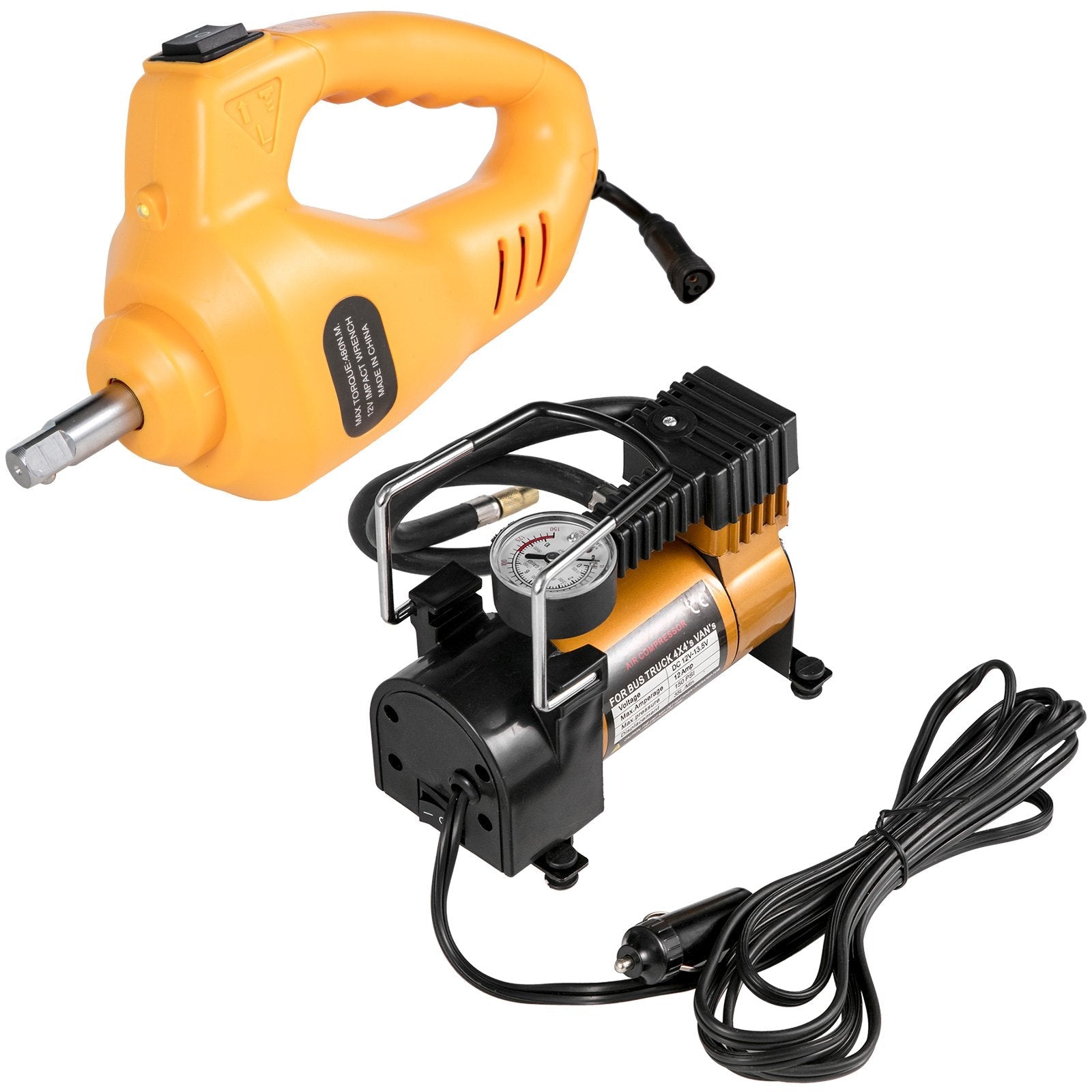 VEVOR Electric Car Jack 3 Ton 6600LBS Electric Scissor Jack 12V DC Electric Jack with Electric Impact Wrench and Inflator Pump Car Repair Tool for Sedans and SUVs 