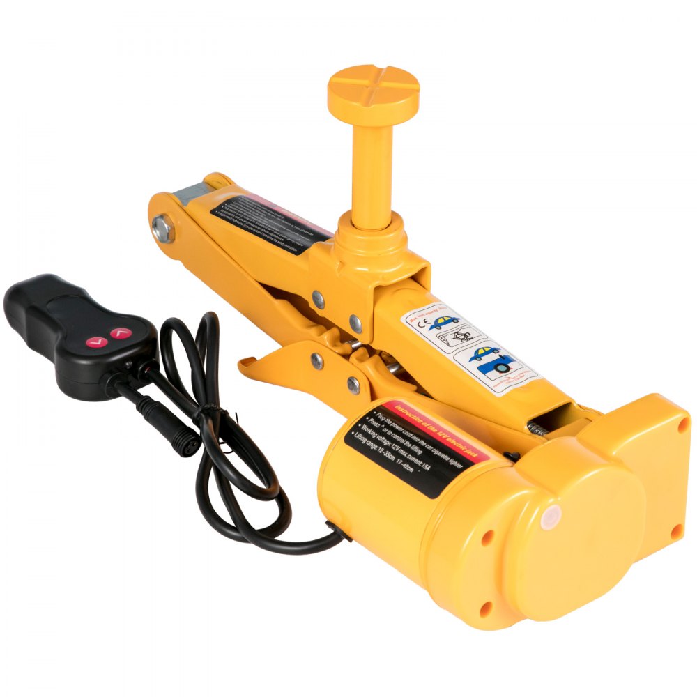 VEVOR Electric Car Jack Kit, 3 Ton 6600 LBS Electric Scissor Jack, 4.7\"-17.7\" Lift Range, Automatic 12V for Car Sedan and SUV, with Hand Crank for Tire Change Replacement 