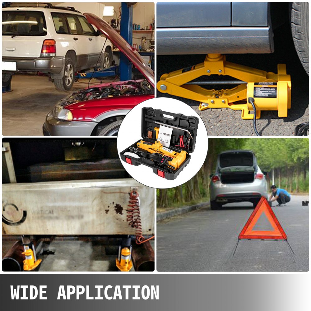 VEVOR Electric Car Jack Kit, 3 Ton 6600 LBS Electric Scissor Jack, 4.7\"-17.7\" Lift Range, Automatic 12V for Car Sedan and SUV, with Hand Crank for Tire Change Replacement 